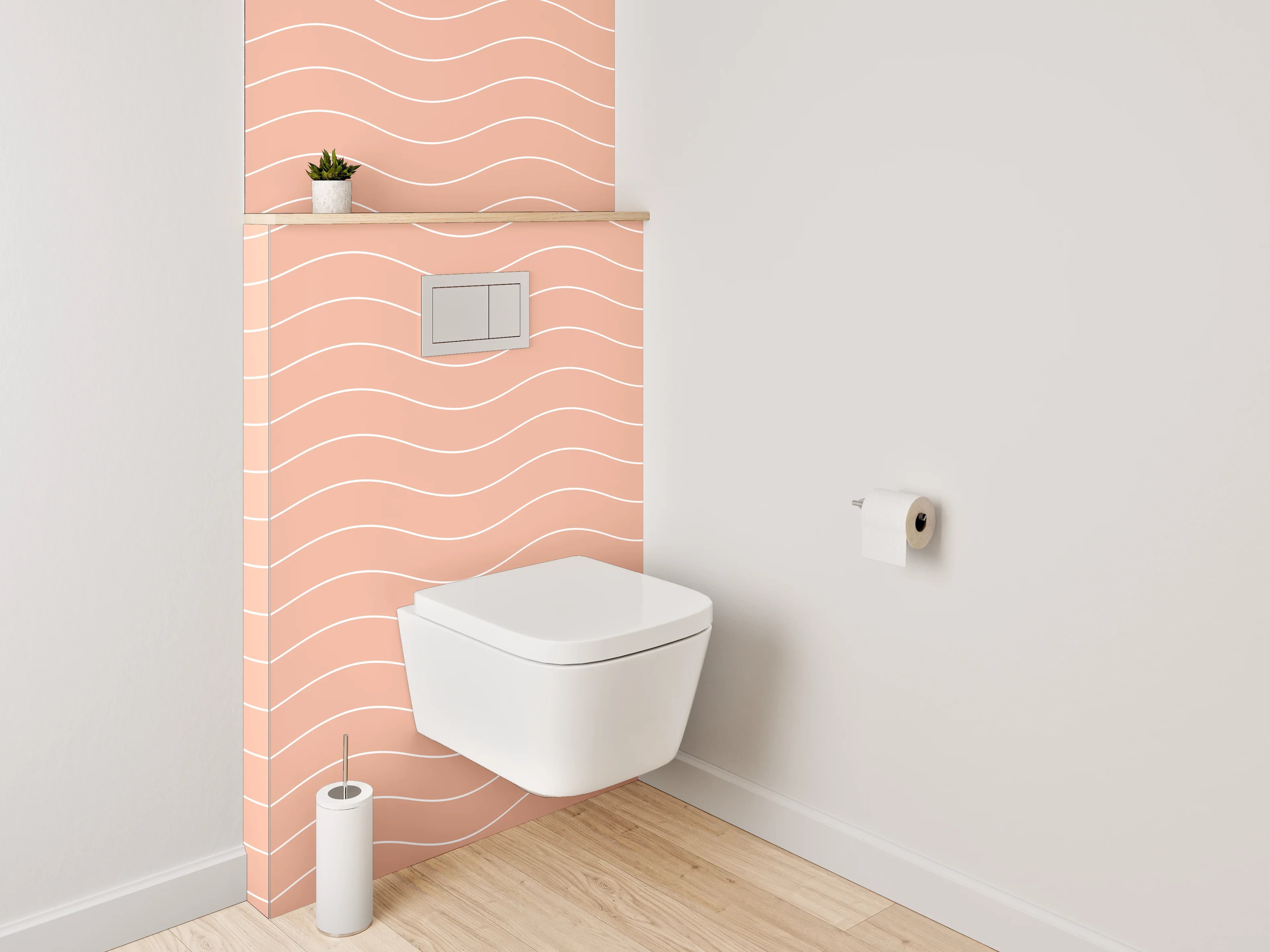 WC-Rückwand - Wellenmuster in Apricot