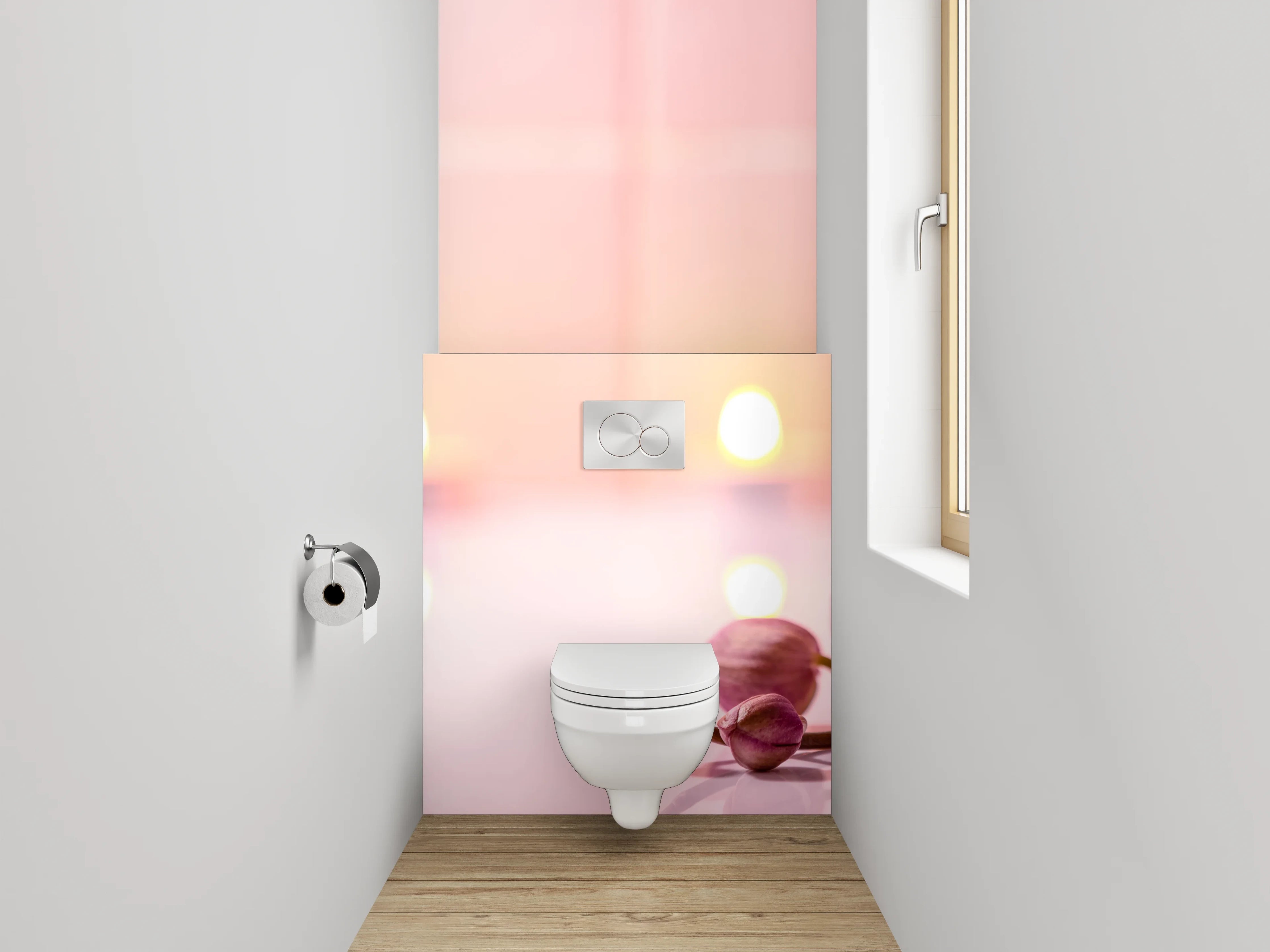 WC-Rückwand - Wellness Steine und Orchidee Kerzenschein