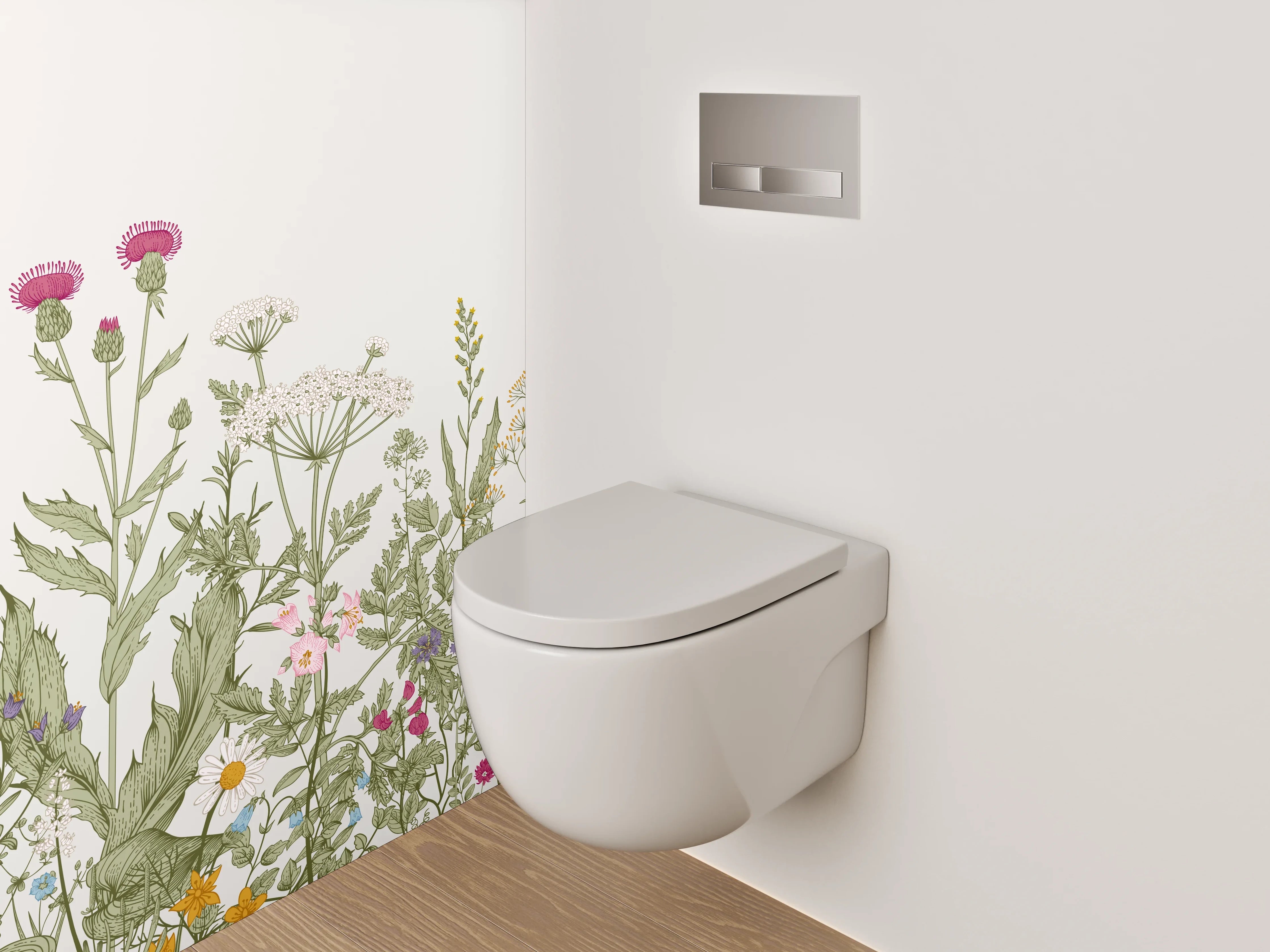 WC-Rückwand - Wiese aus Wildblumen Illustration