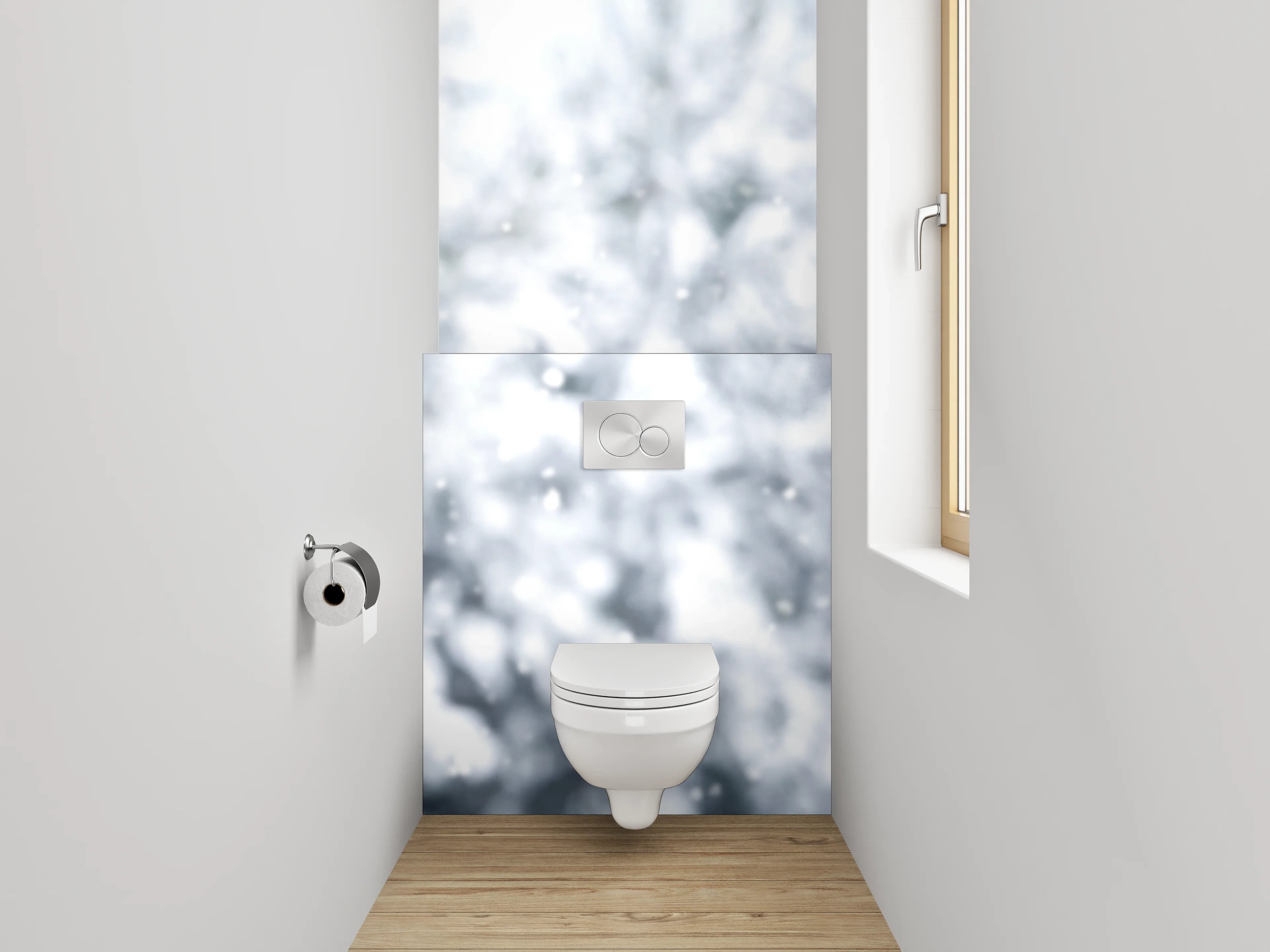 WC-Rückwand - Winterliche Hirsche im verschneiten Wald