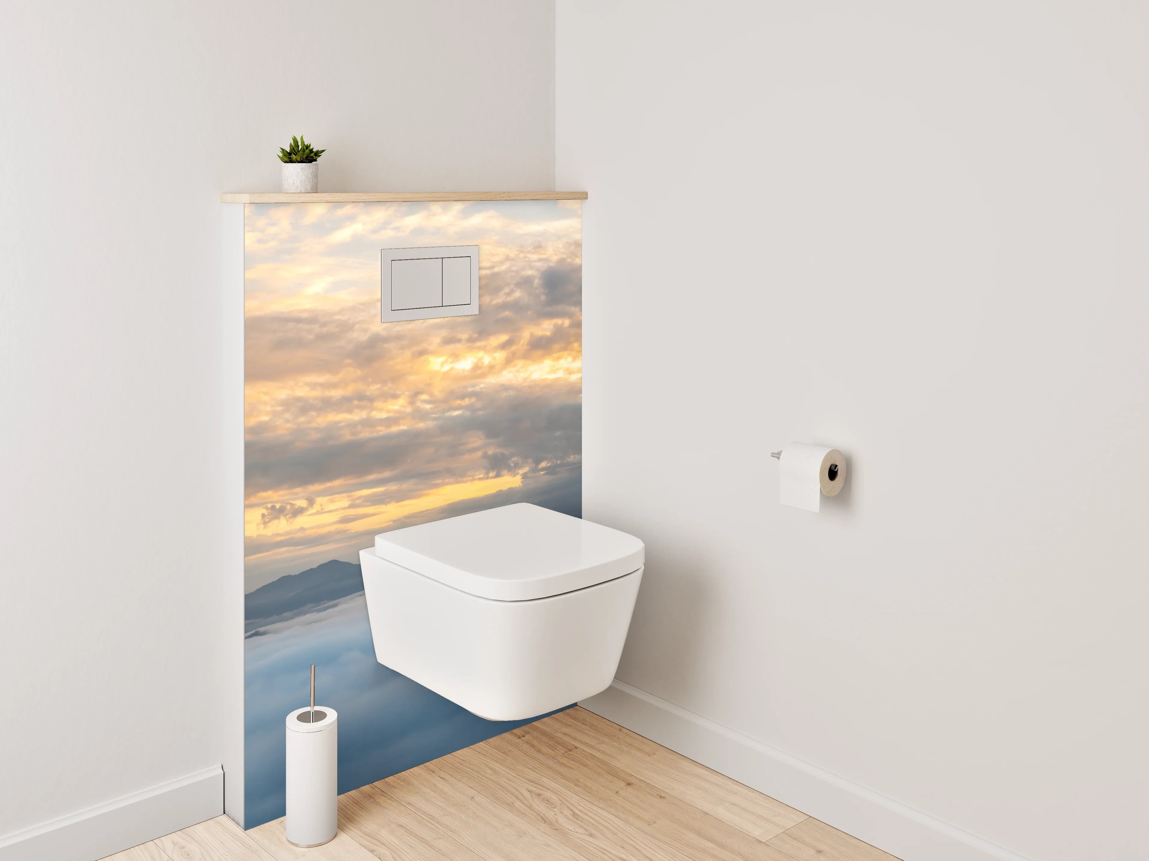 WC-Rückwand - Wolkenmeer mit Berglandschaft Sonnenaufgang