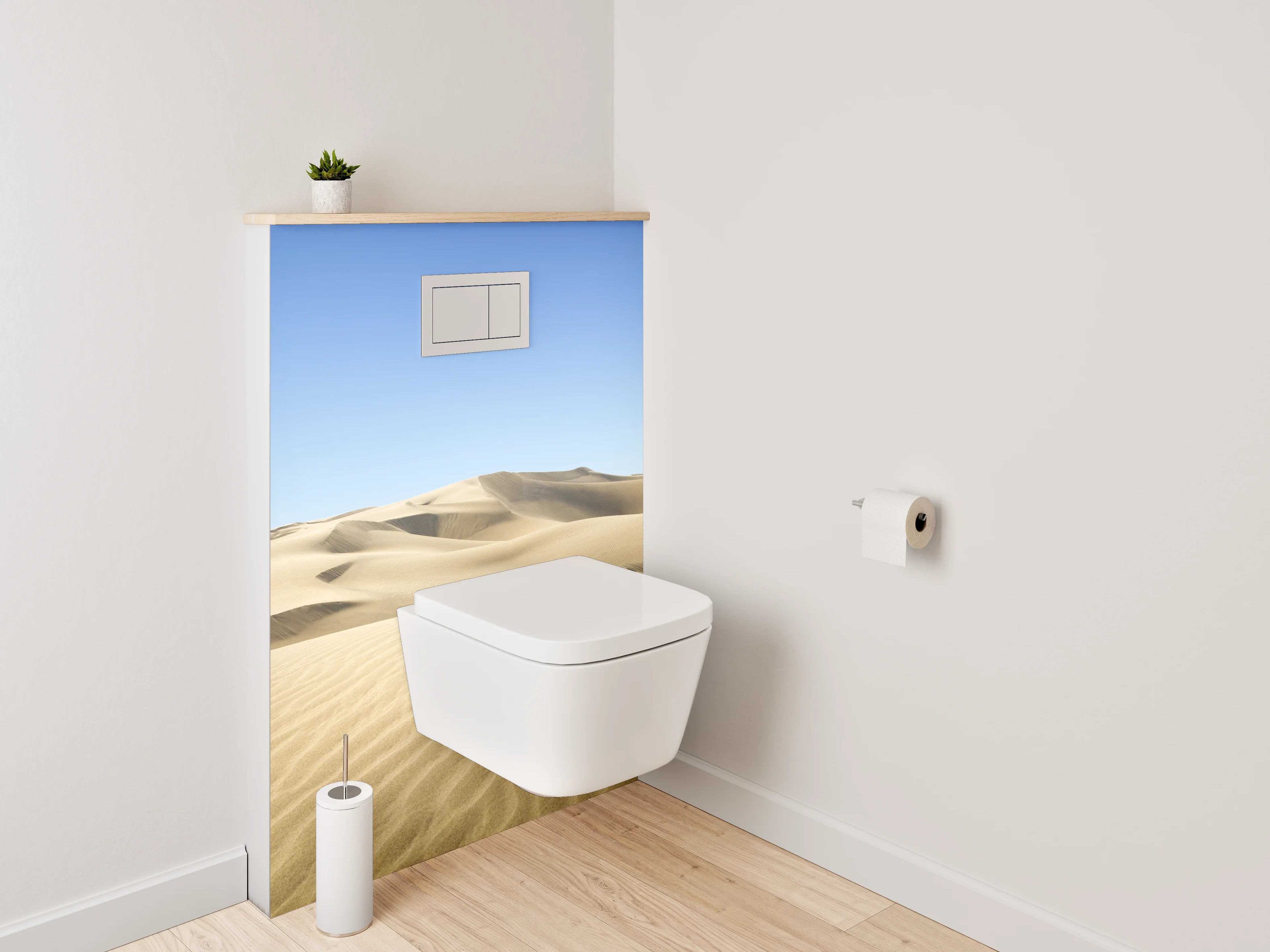 WC-Rückwand - Wüste Dünen unter blauem Himmel
