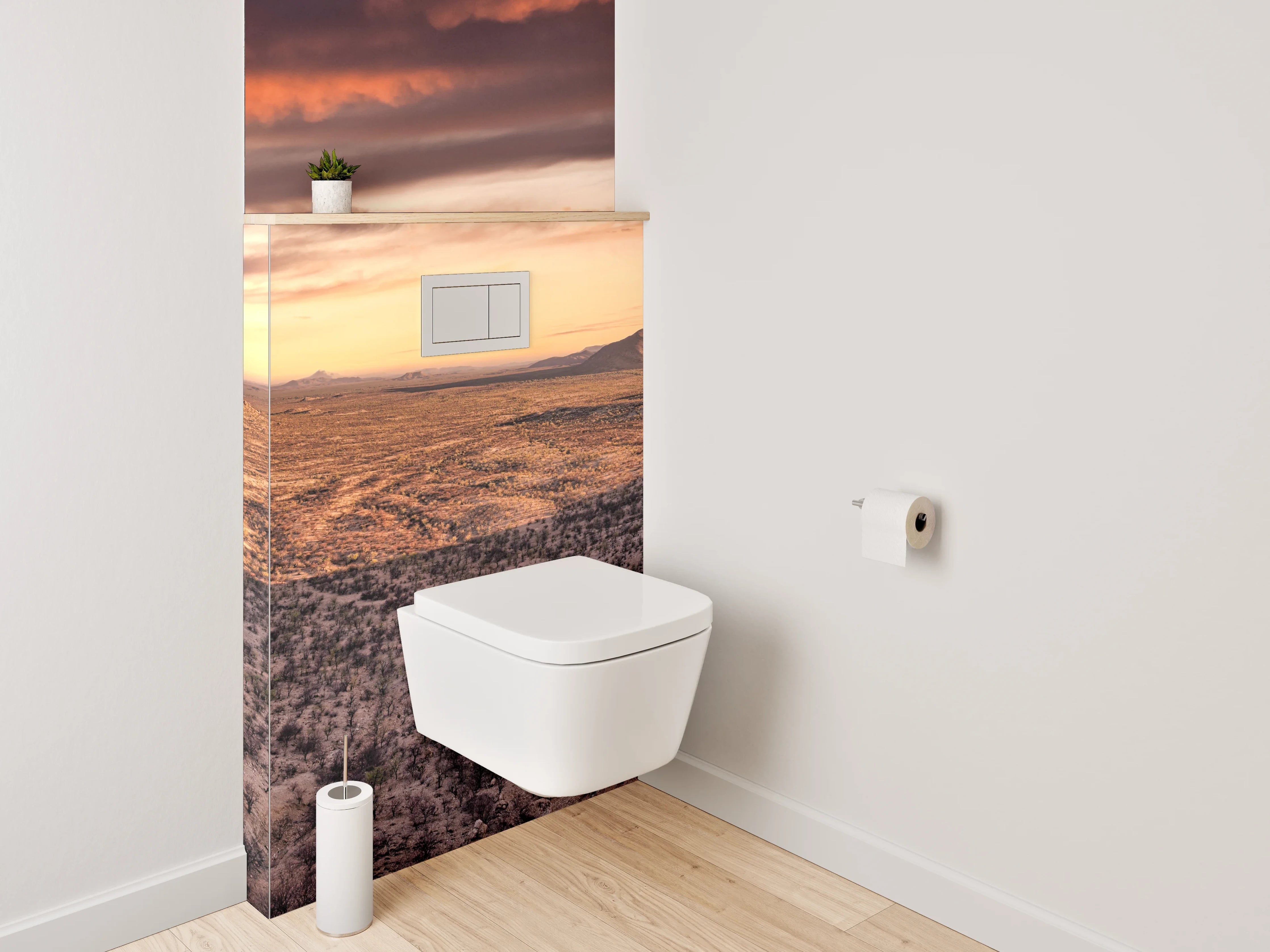 WC-Rückwand - Wüstenlandschaft bei Sonnenuntergang Panorama