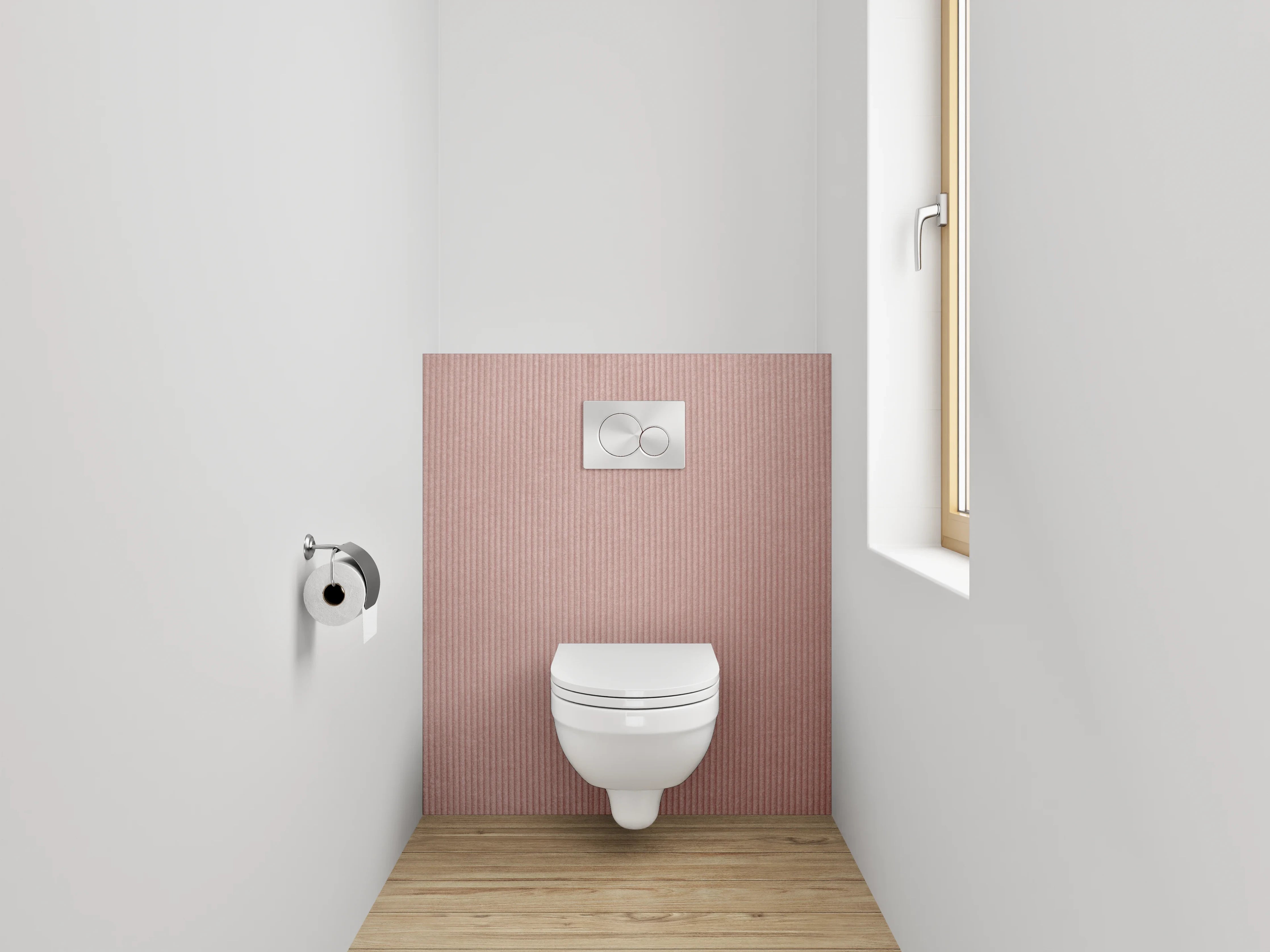 WC-Rückwand - Zarte Cord-Optik in Rosa