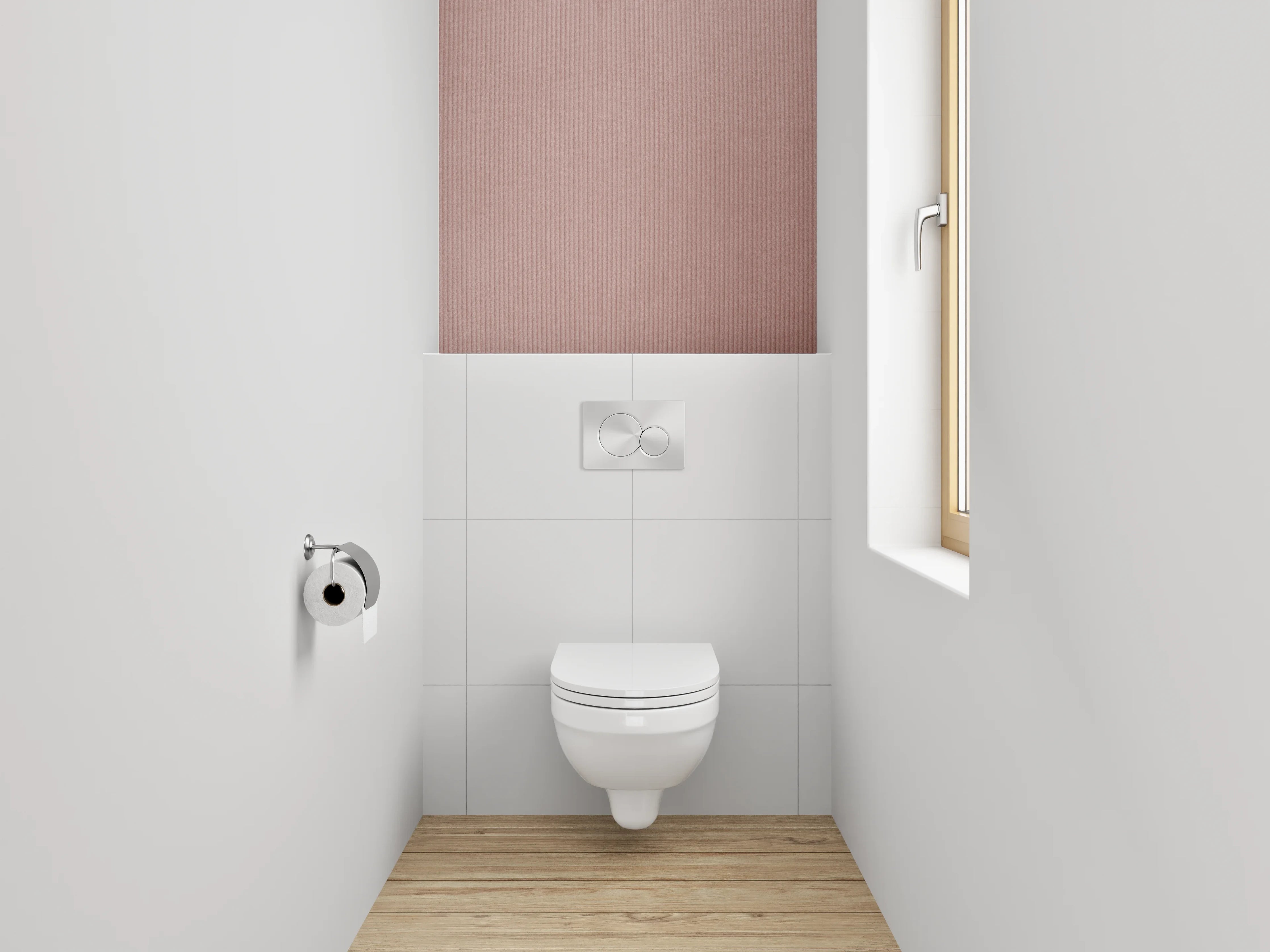 WC-Rückwand - Zarte Cord-Optik in Rosa