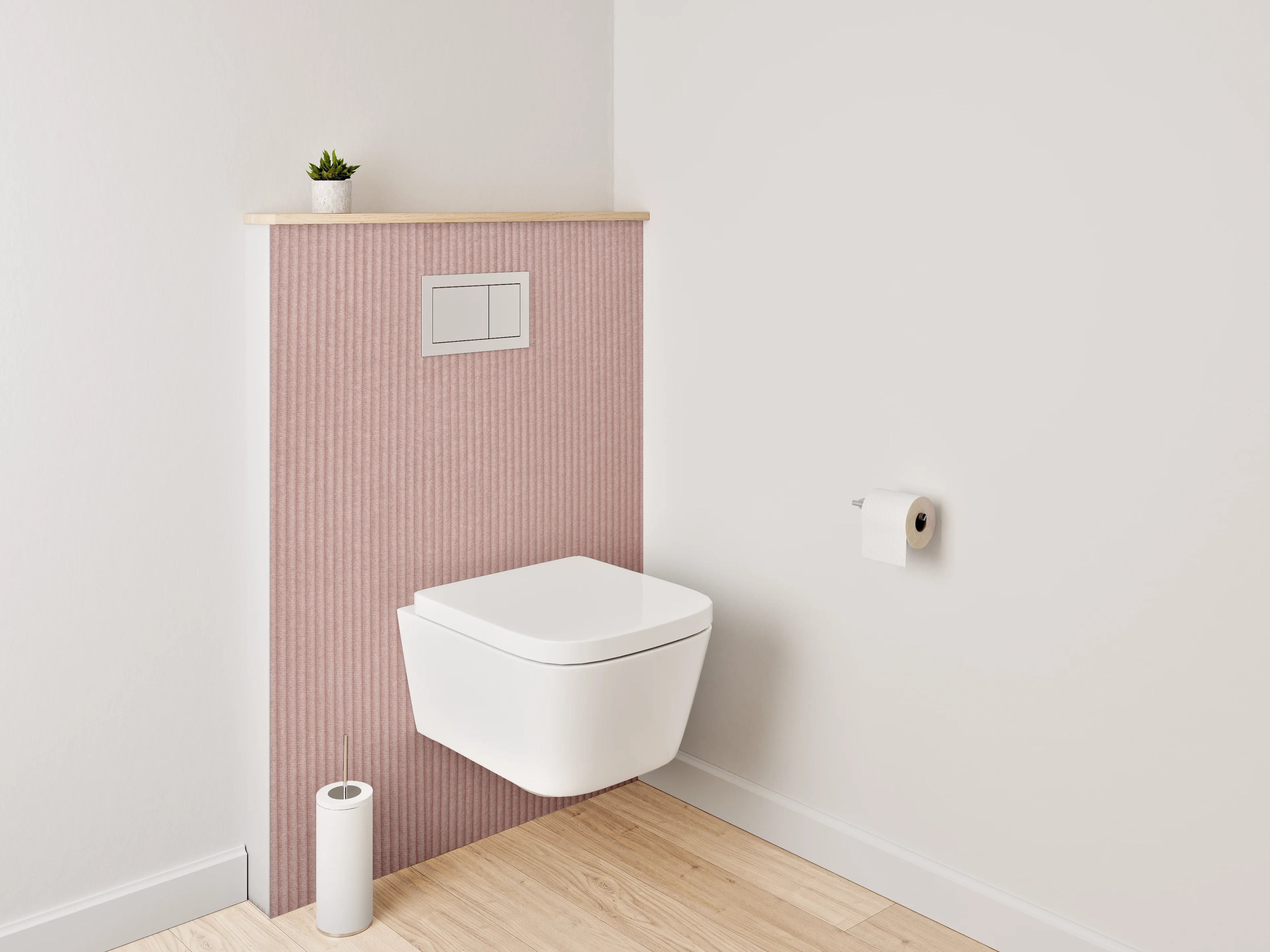 WC-Rückwand - Zarte Cord-Optik in Rosa