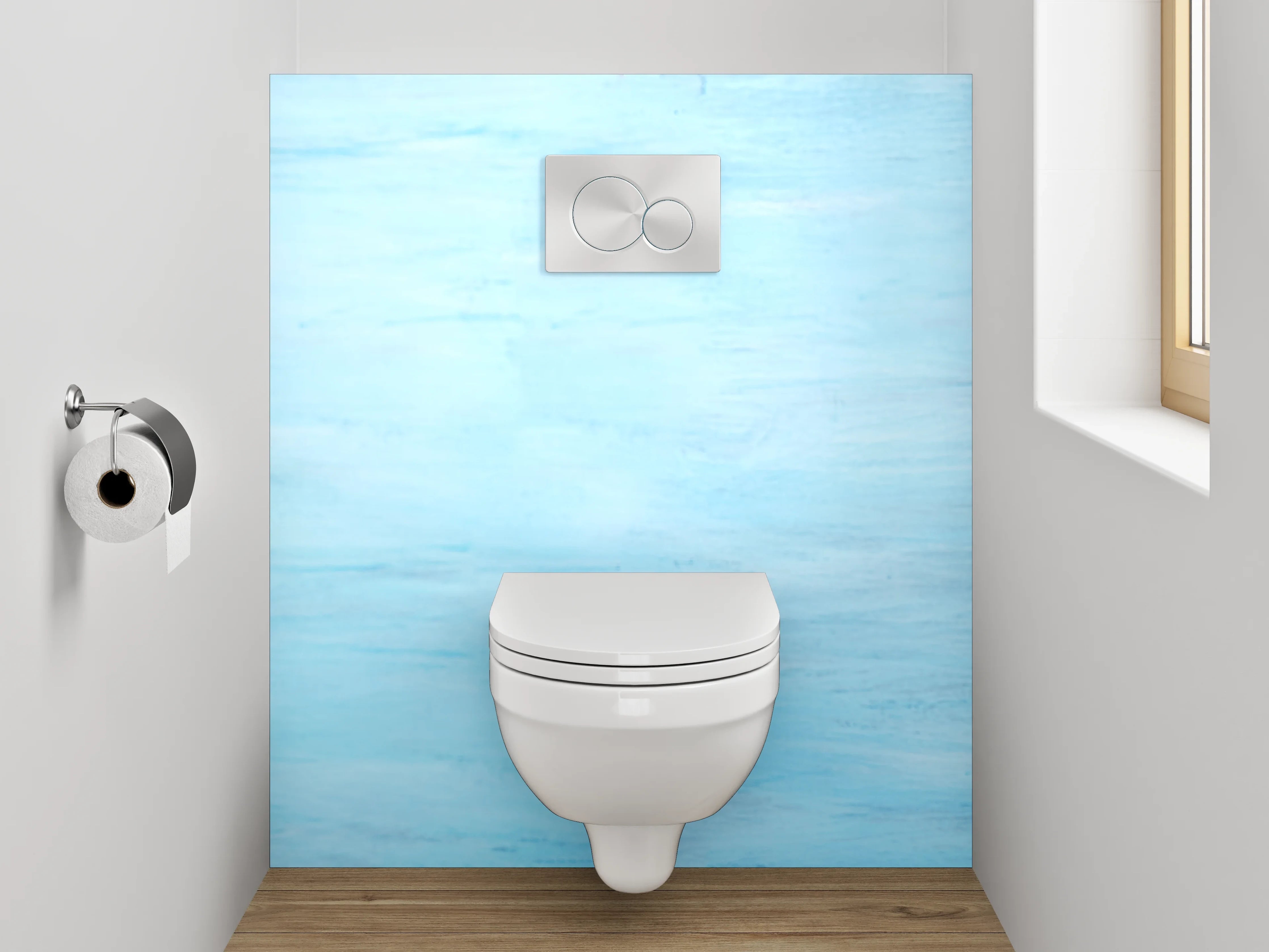 WC-Rückwand - Zarte Pampasgräser vor Himmelblau