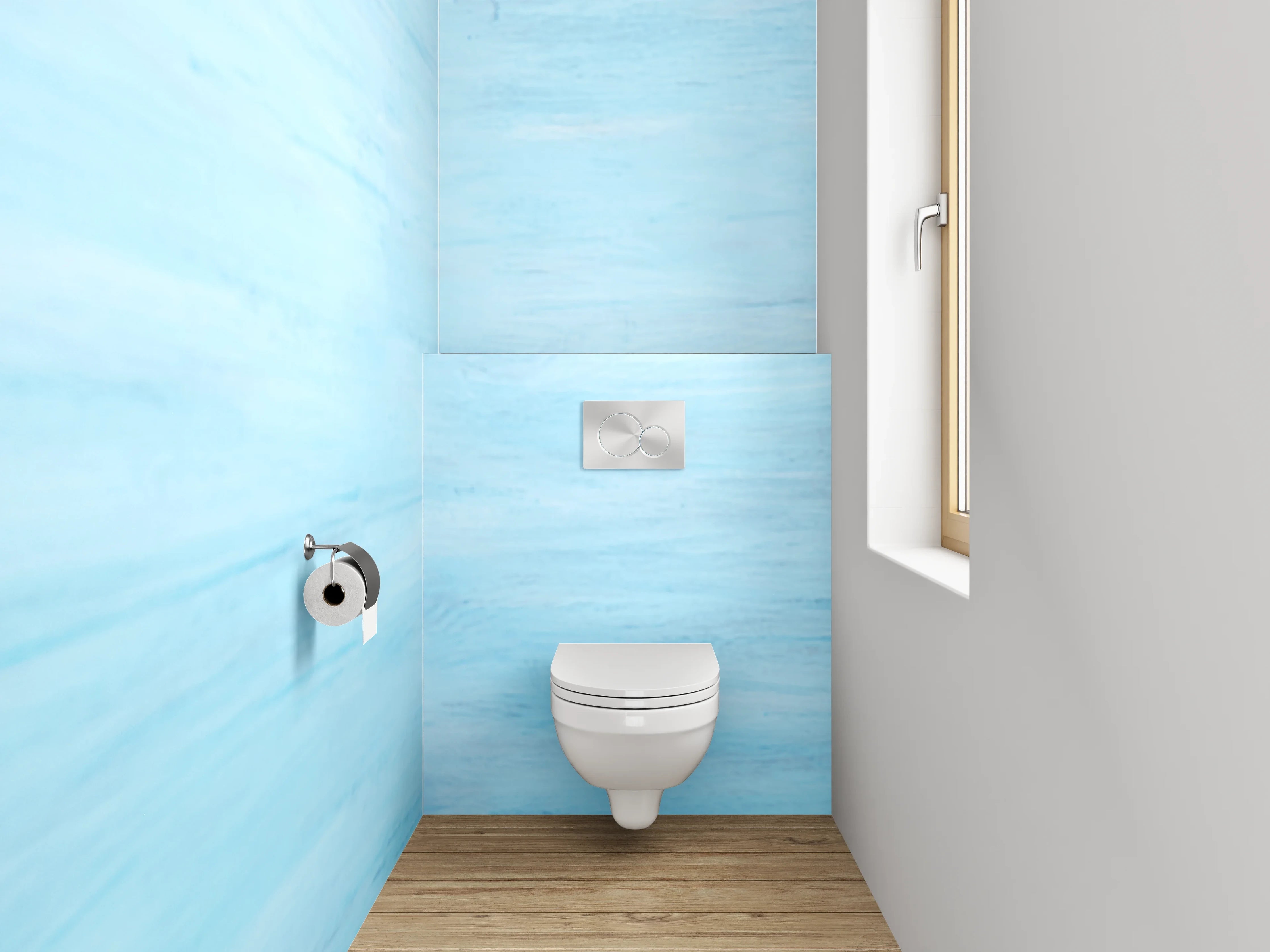 WC-Rückwand - Zarte Pampasgräser vor Himmelblau