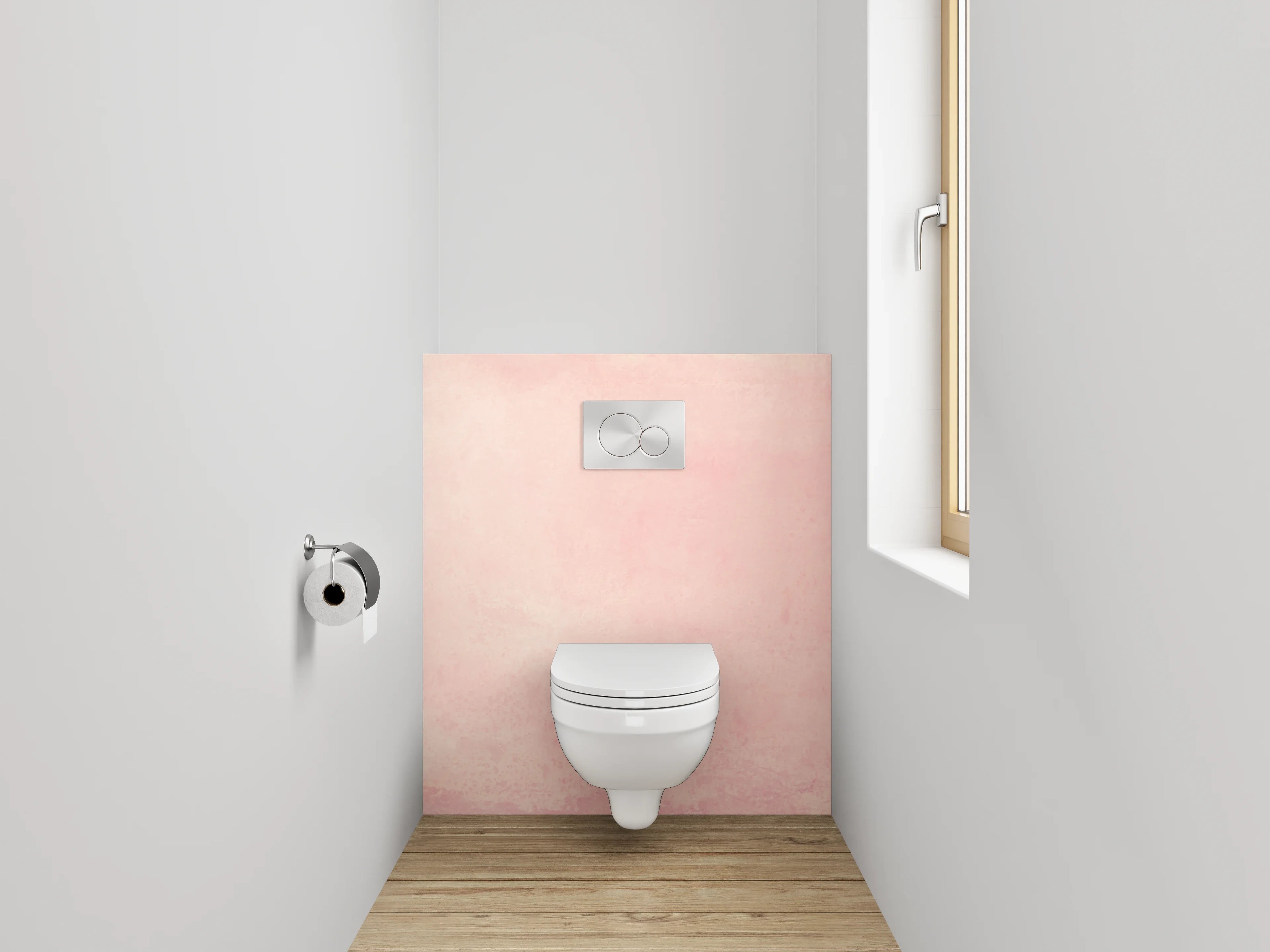 WC-Rückwand - Zarte rosa Aquarell-Optik