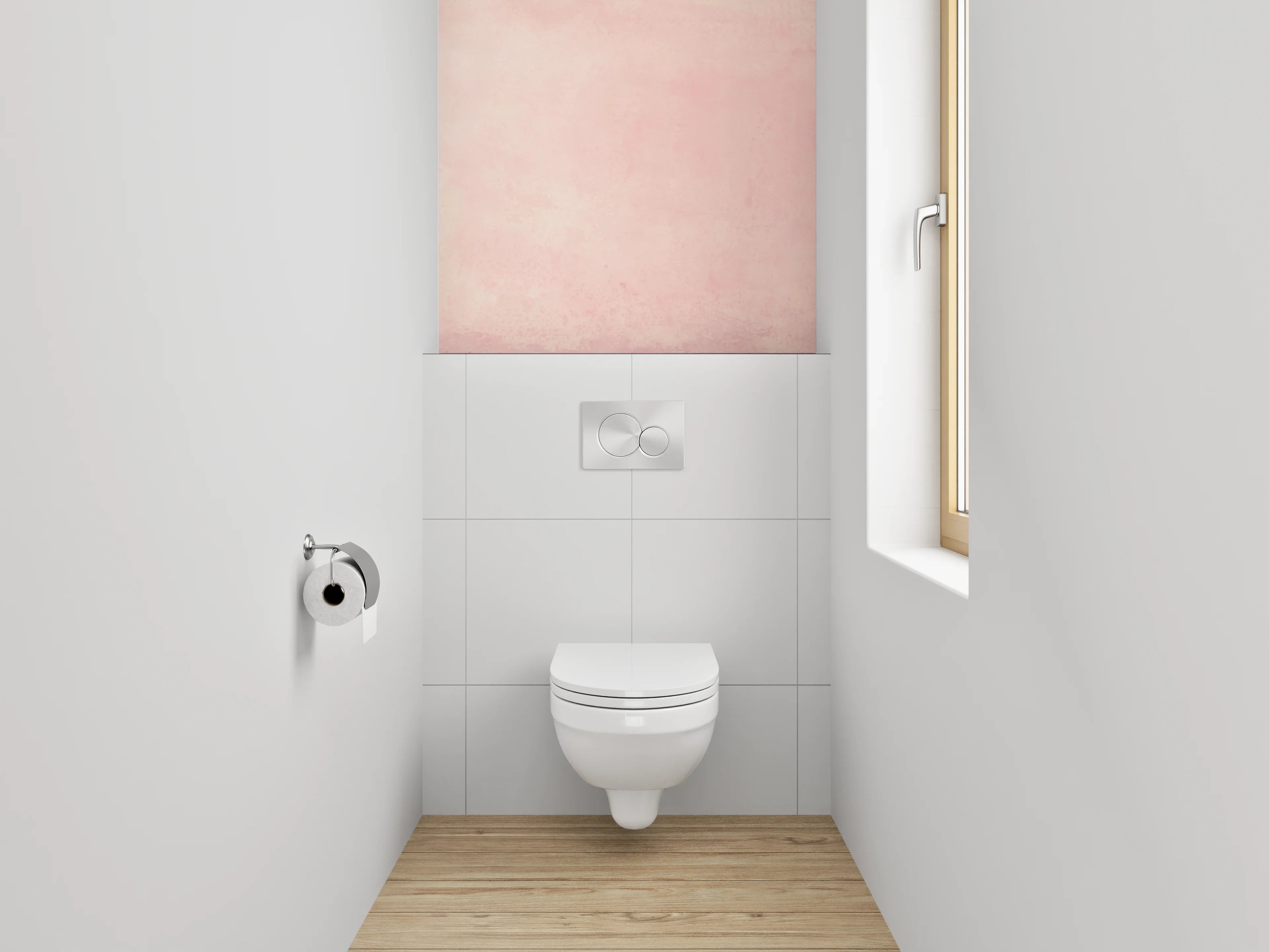 WC-Rückwand - Zarte rosa Aquarell-Optik