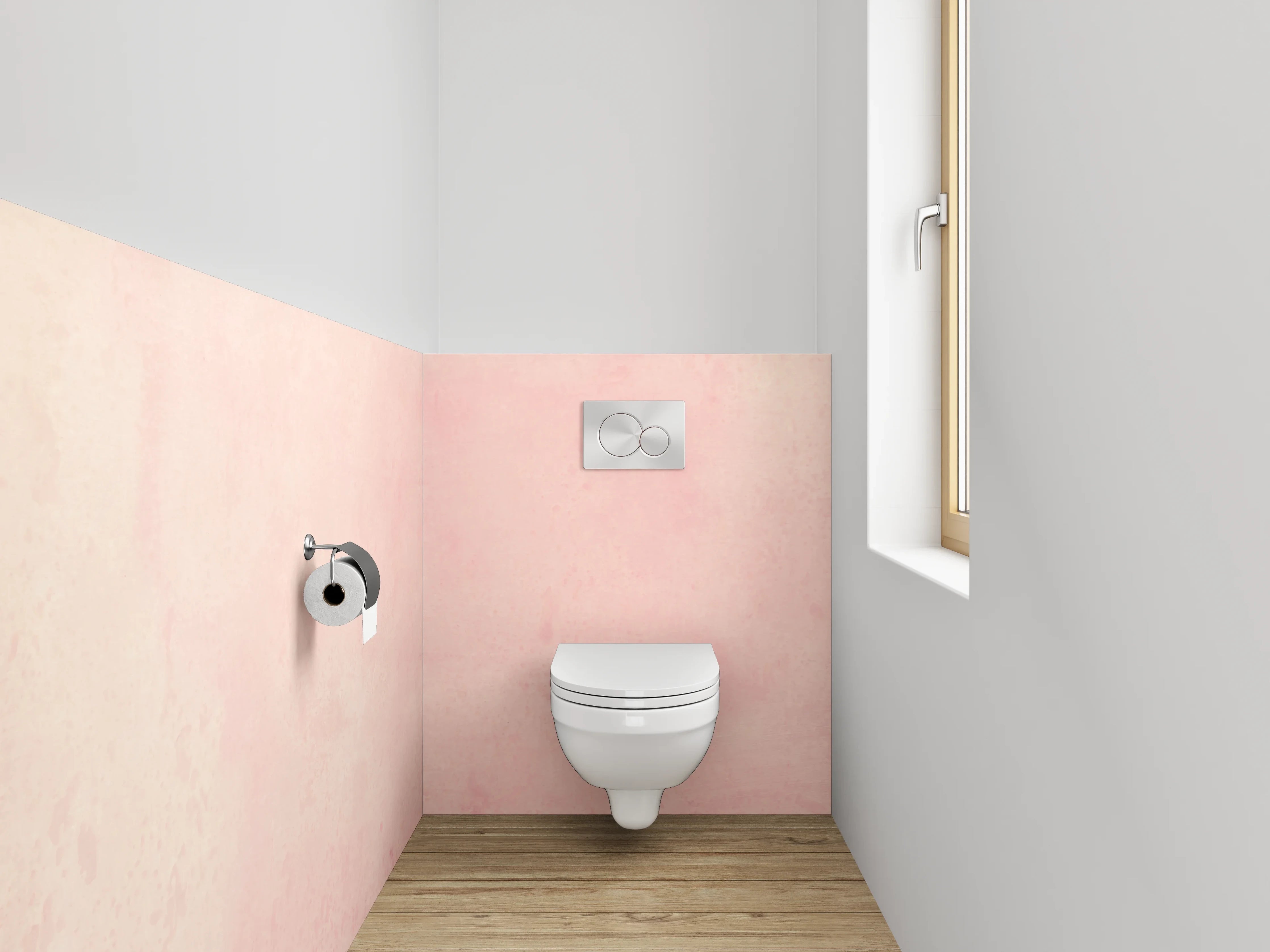 WC-Rückwand - Zarte rosa Aquarell-Optik
