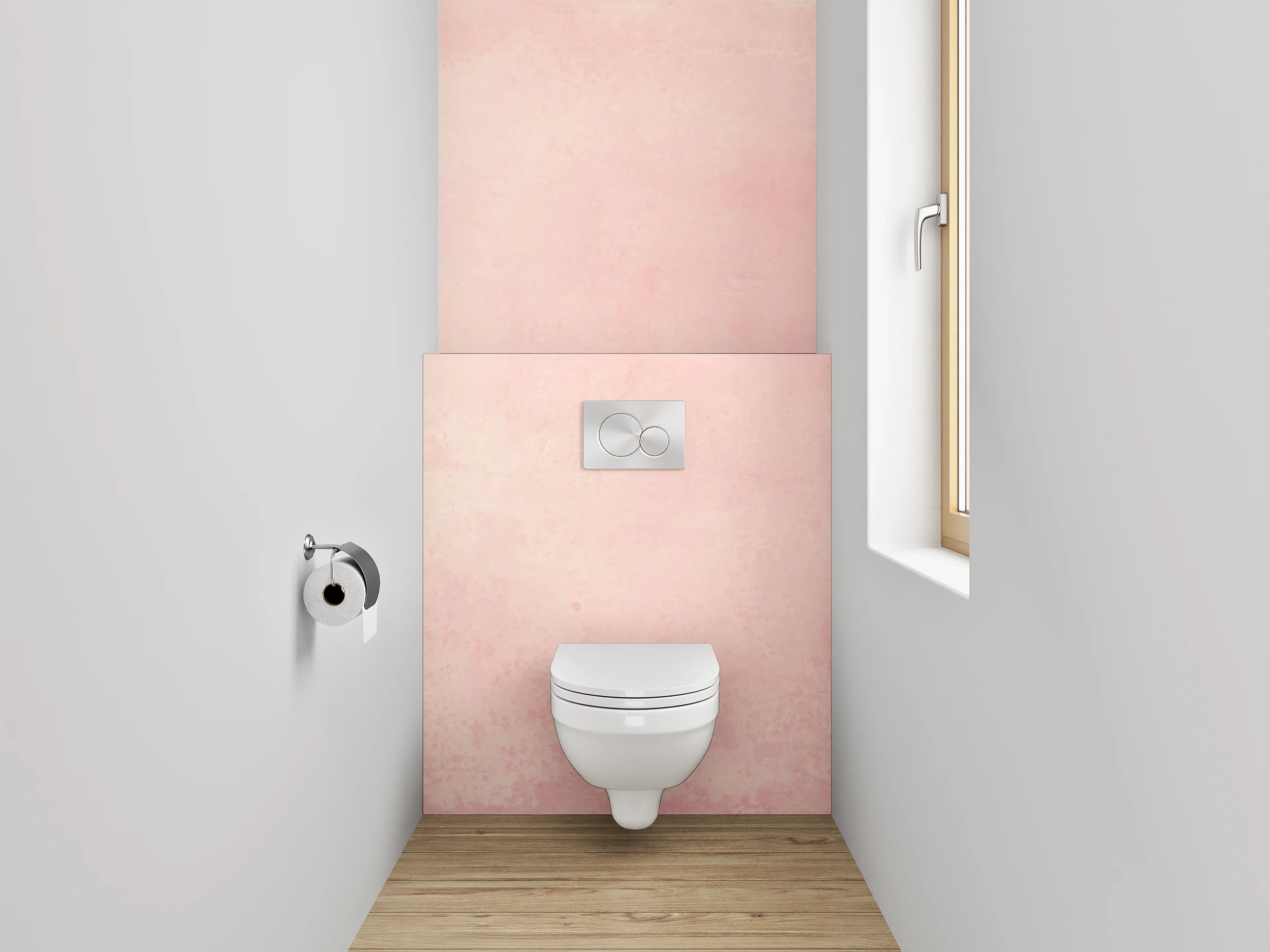 WC-Rückwand - Zarte rosa Aquarell-Optik