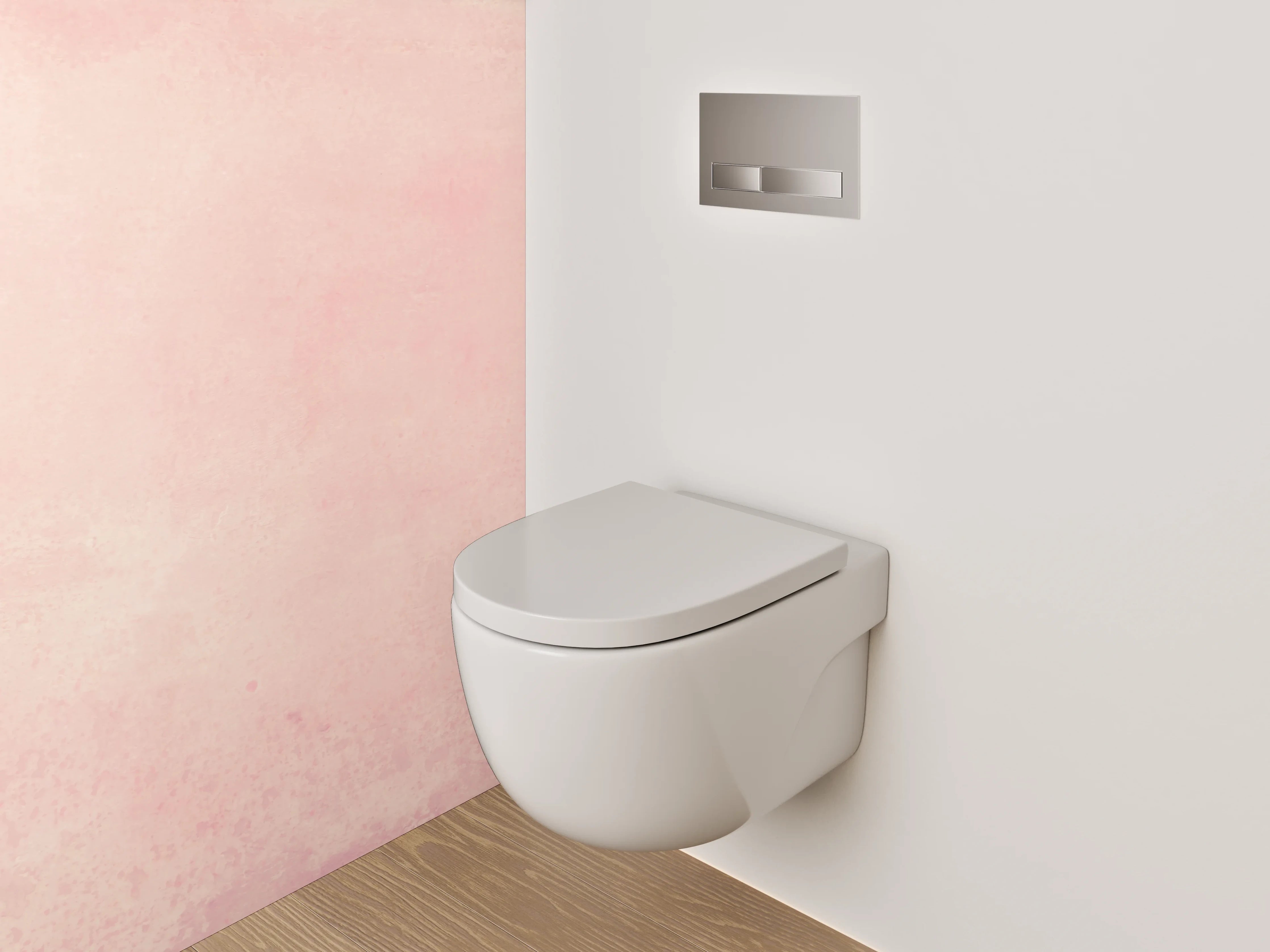 WC-Rückwand - Zarte rosa Aquarell-Optik