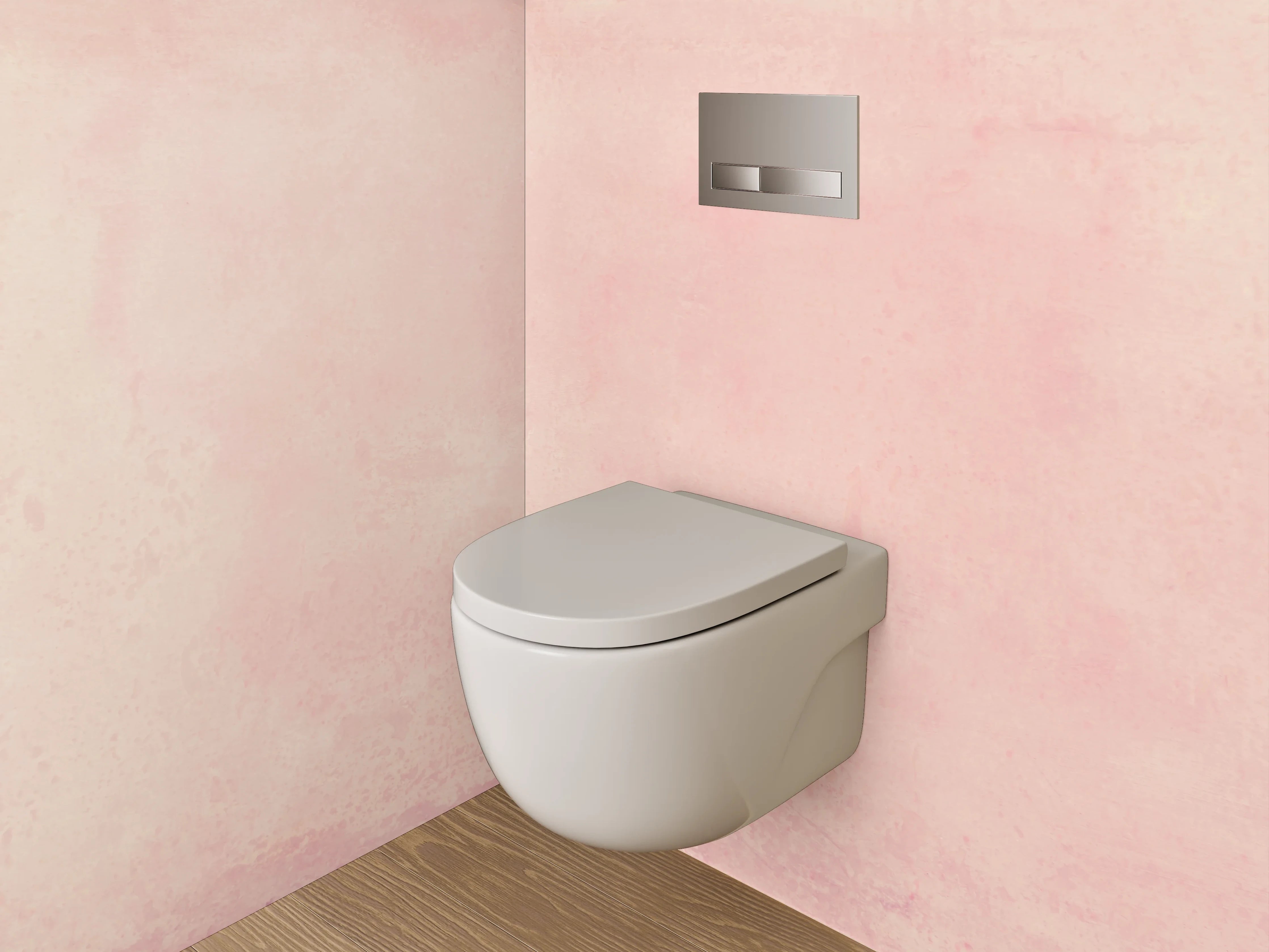 WC-Rückwand - Zarte rosa Aquarell-Optik