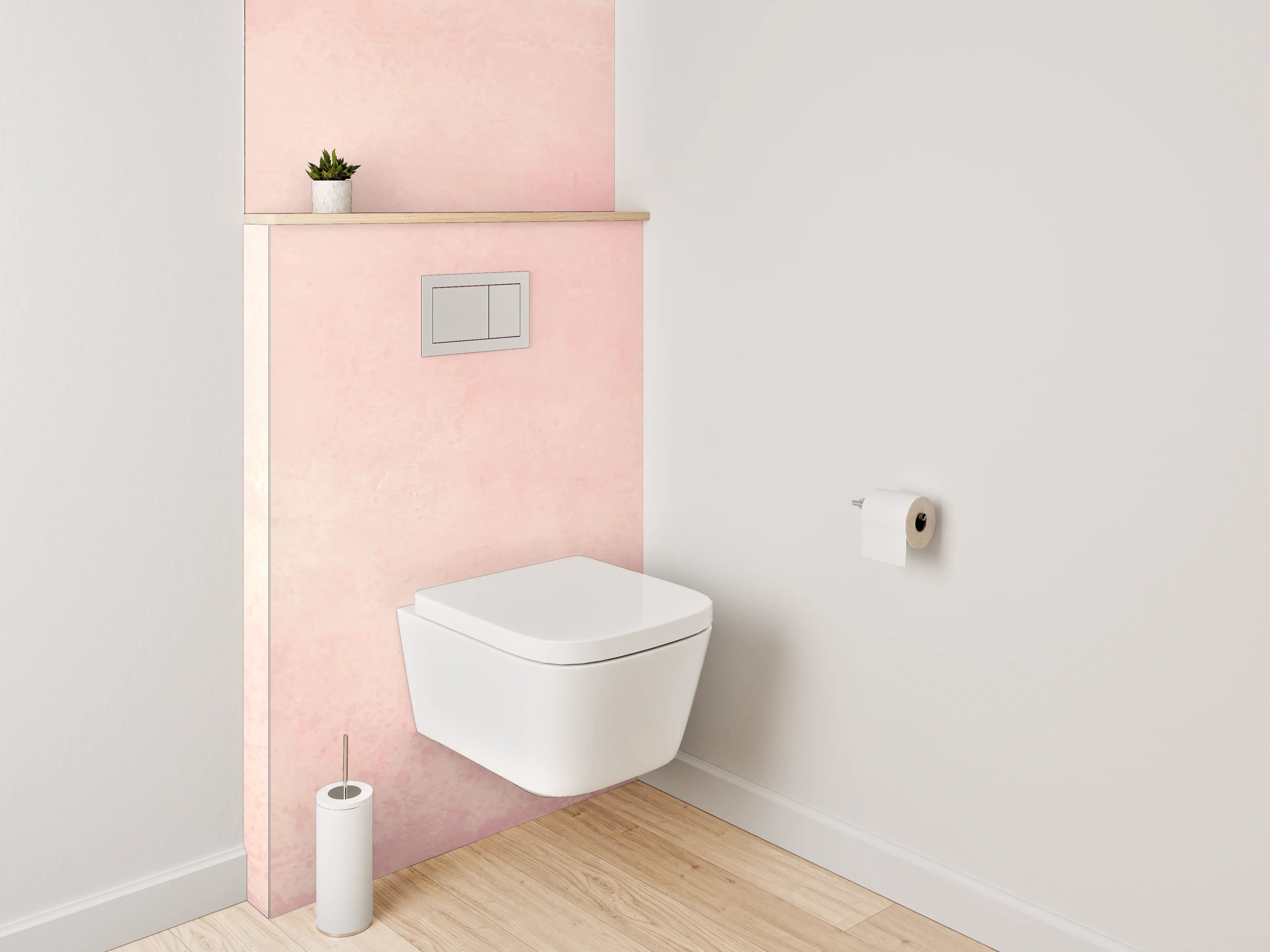 WC-Rückwand - Zarte rosa Aquarell-Optik
