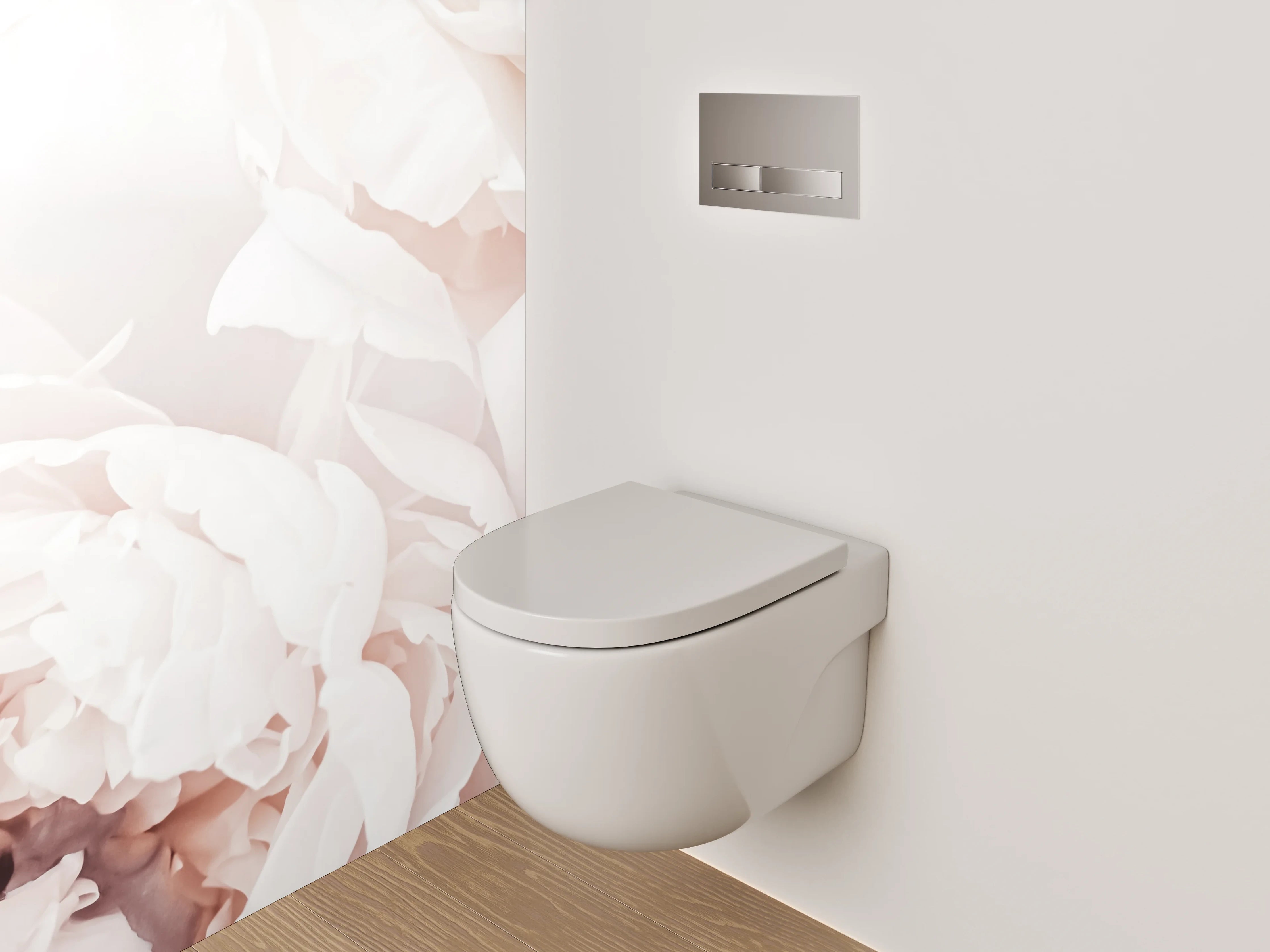WC-Rückwand - Zarte weiße Pfingstrosen-Blüten