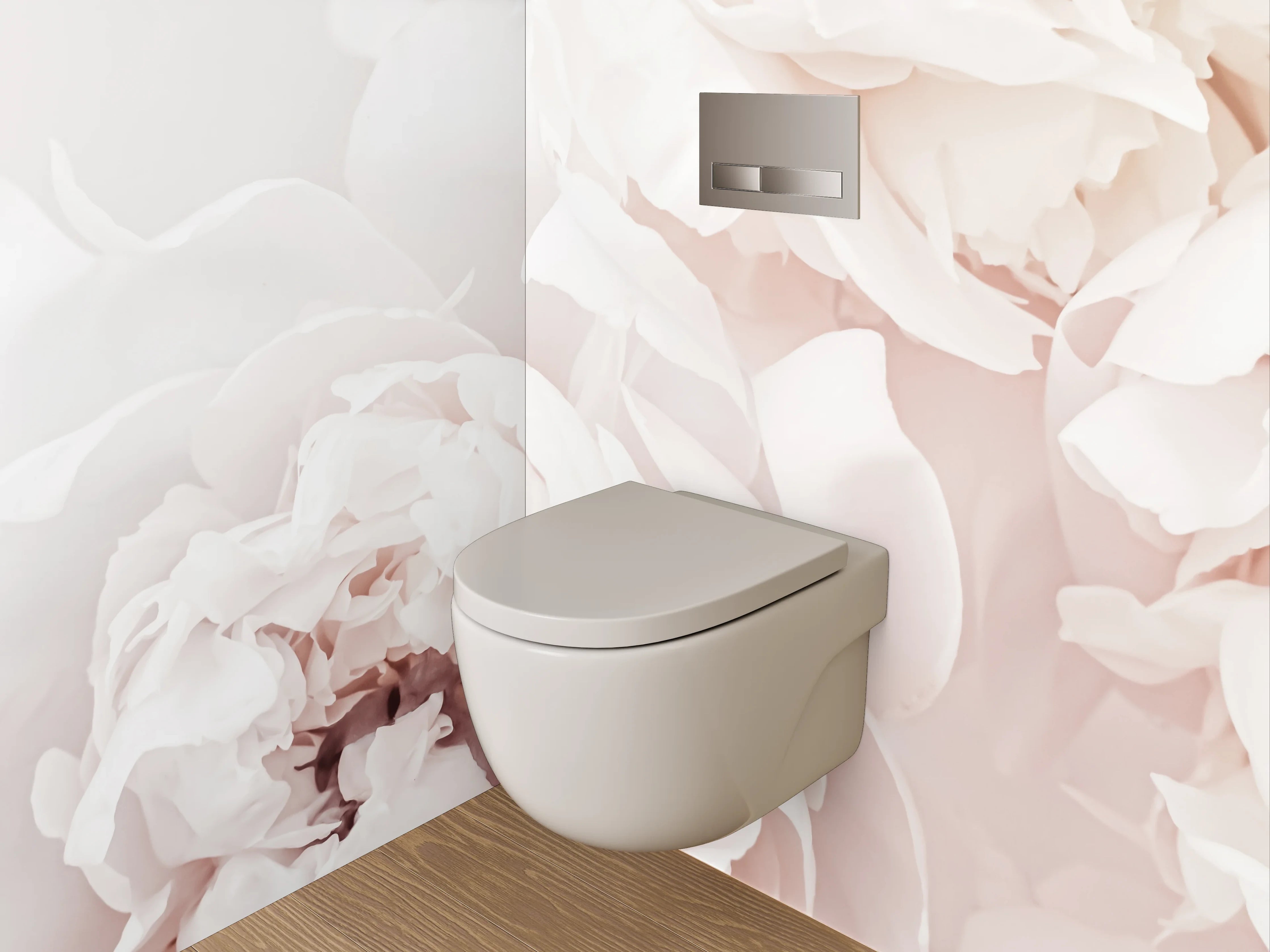 WC-Rückwand - Zarte weiße Pfingstrosen-Blüten