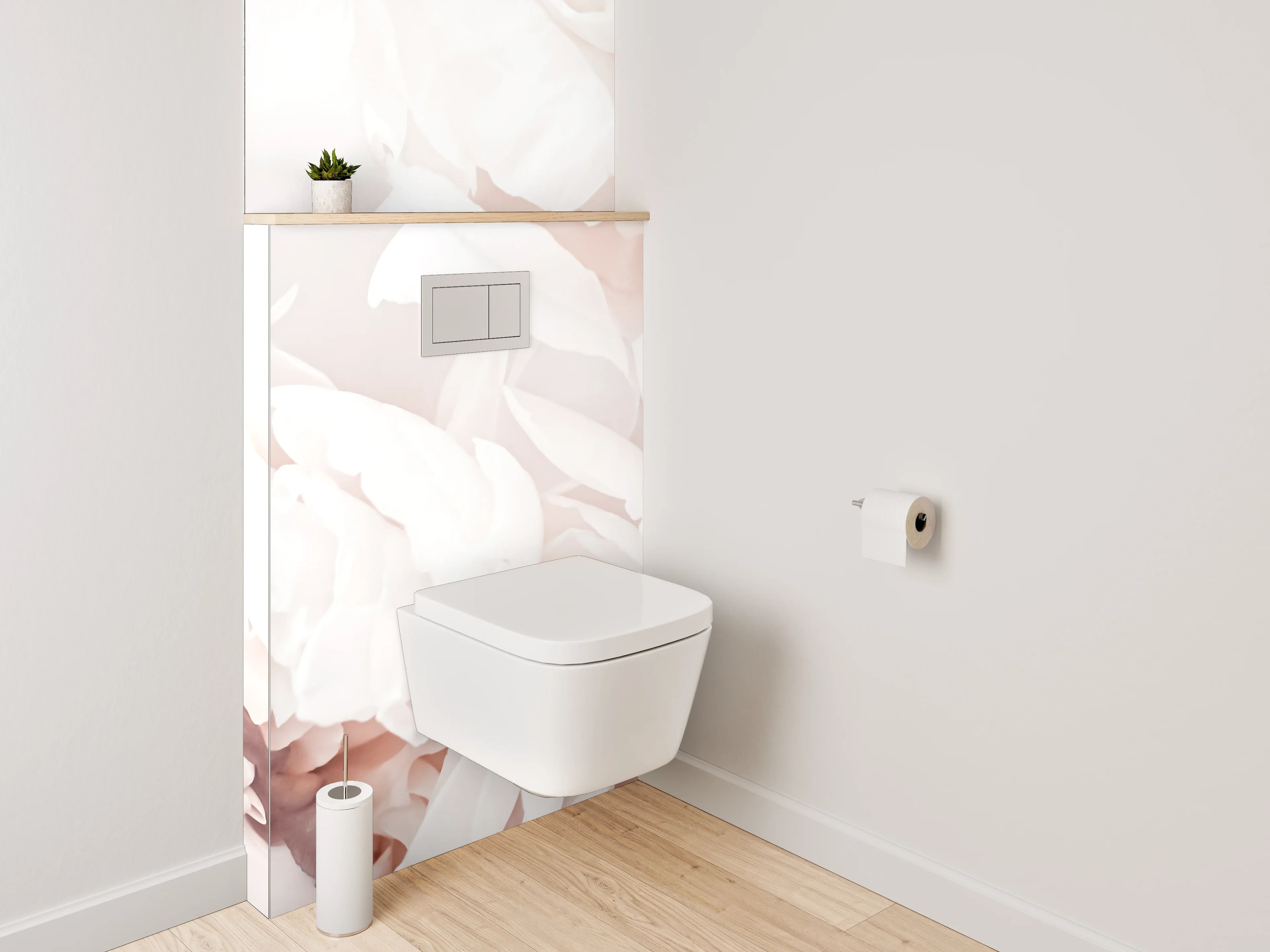 WC-Rückwand - Zarte weiße Pfingstrosen-Blüten