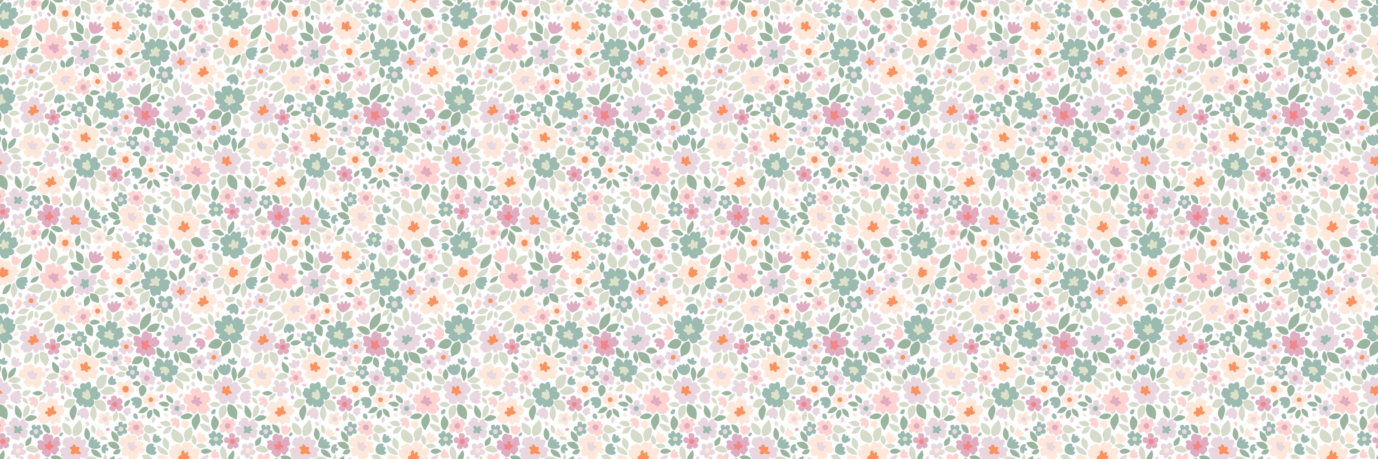 WC-Rückwand-Zartes Blumenmuster Pastell Rosa Grün