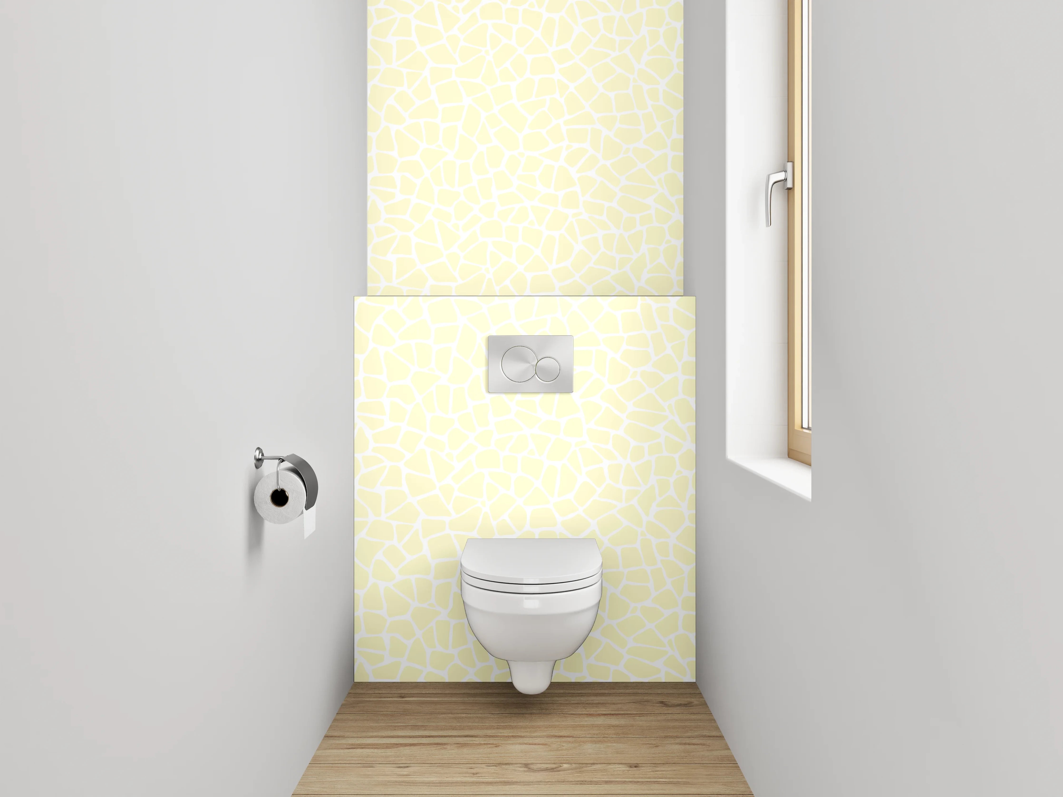 WC-Rückwand - Zartes Creme Mosaik Muster
