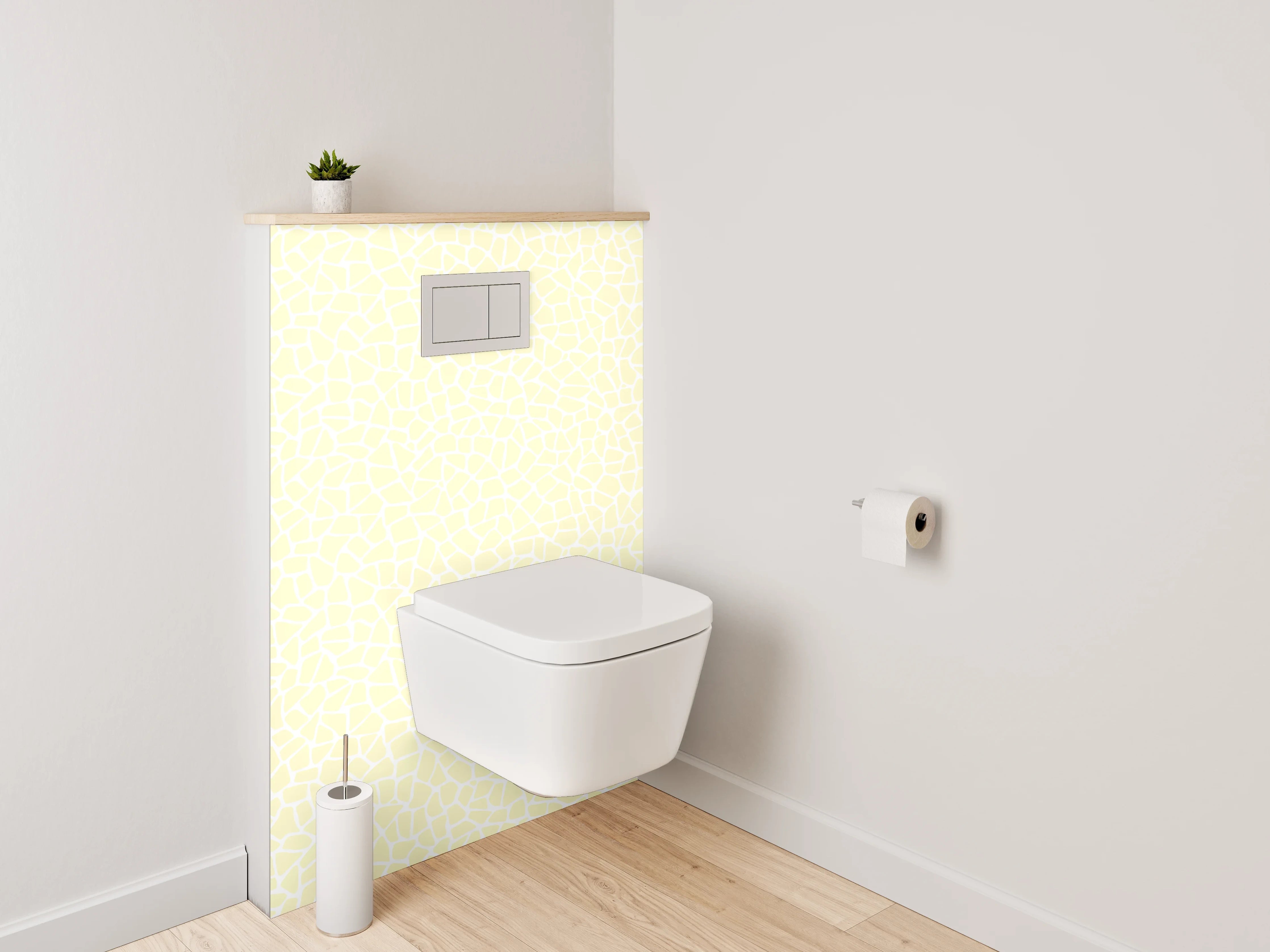 WC-Rückwand - Zartes Creme Mosaik Muster