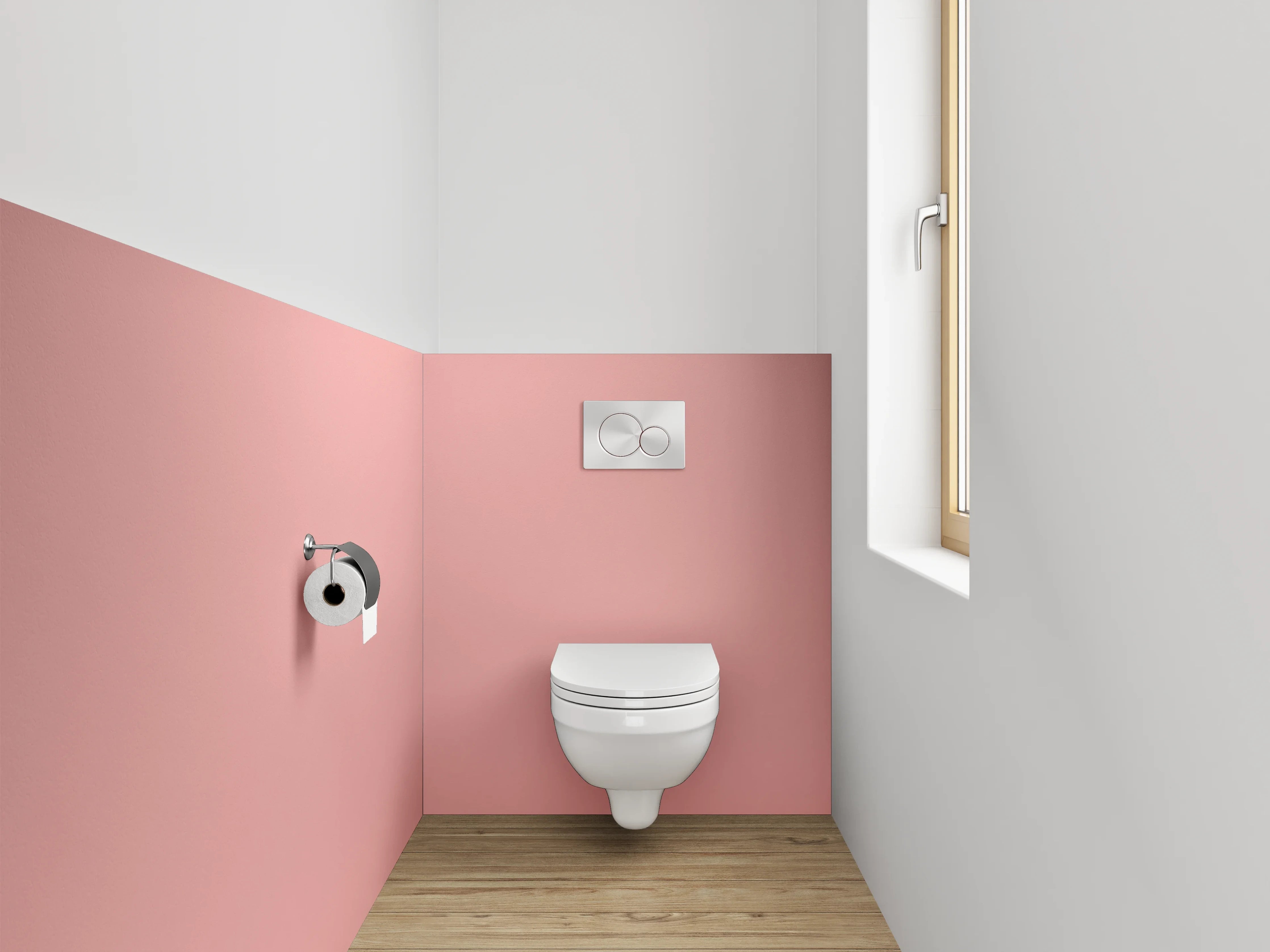 WC-Rückwand - Zartes Rosa Farbverlauf Design