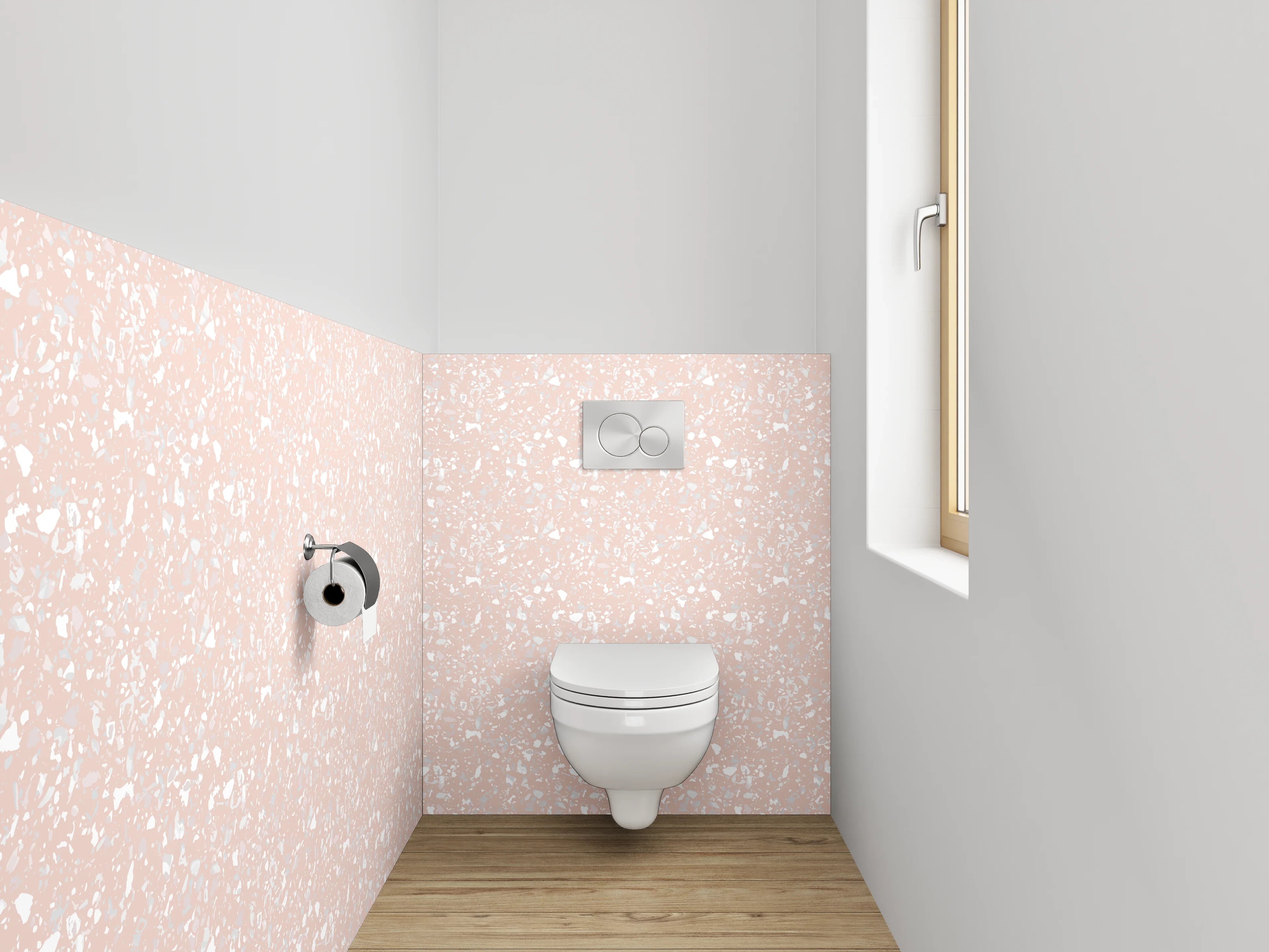 WC-Rückwand - Zartes Rosa Muster für Dekor