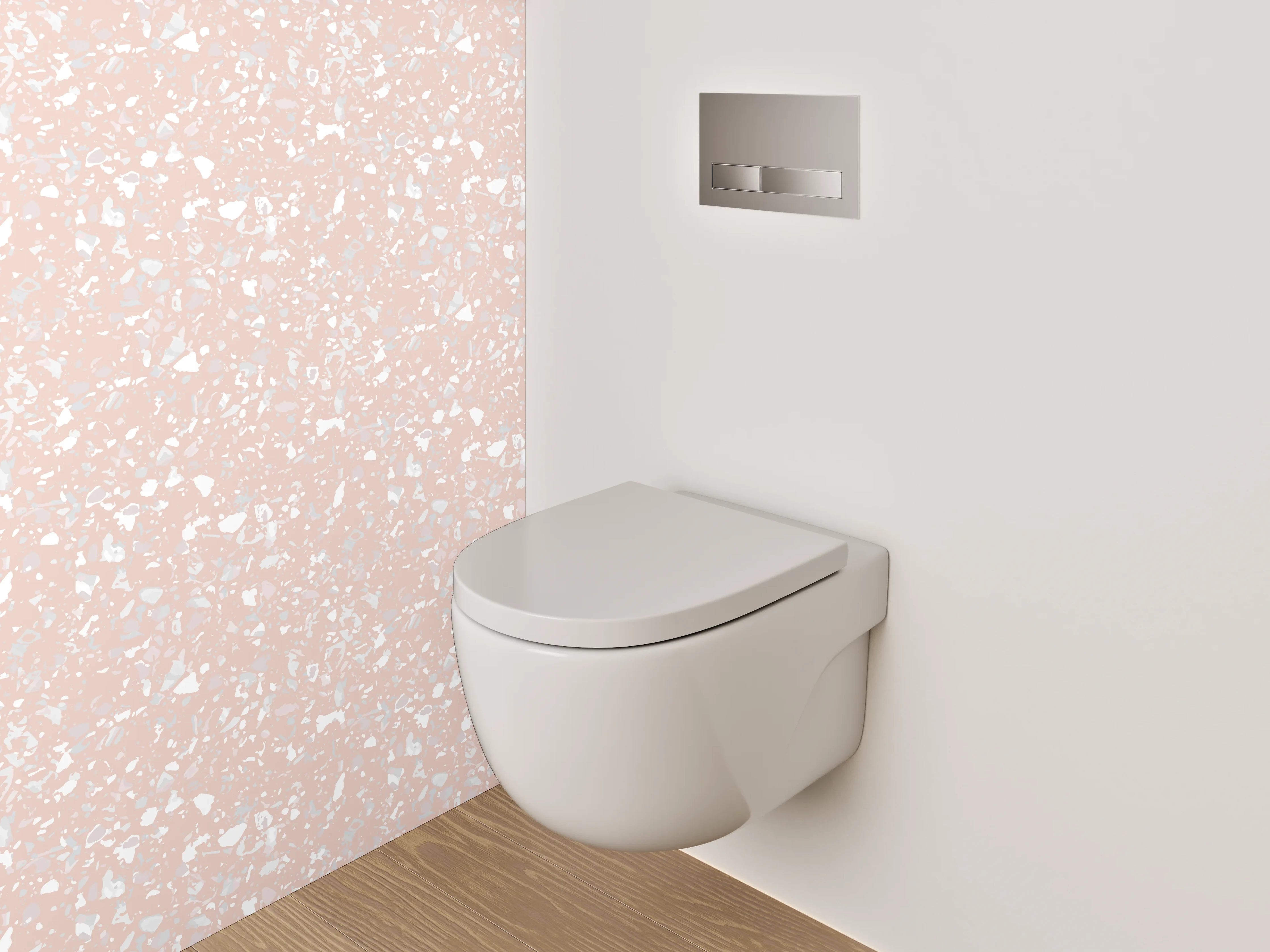 WC-Rückwand - Zartes Rosa Muster für Dekor