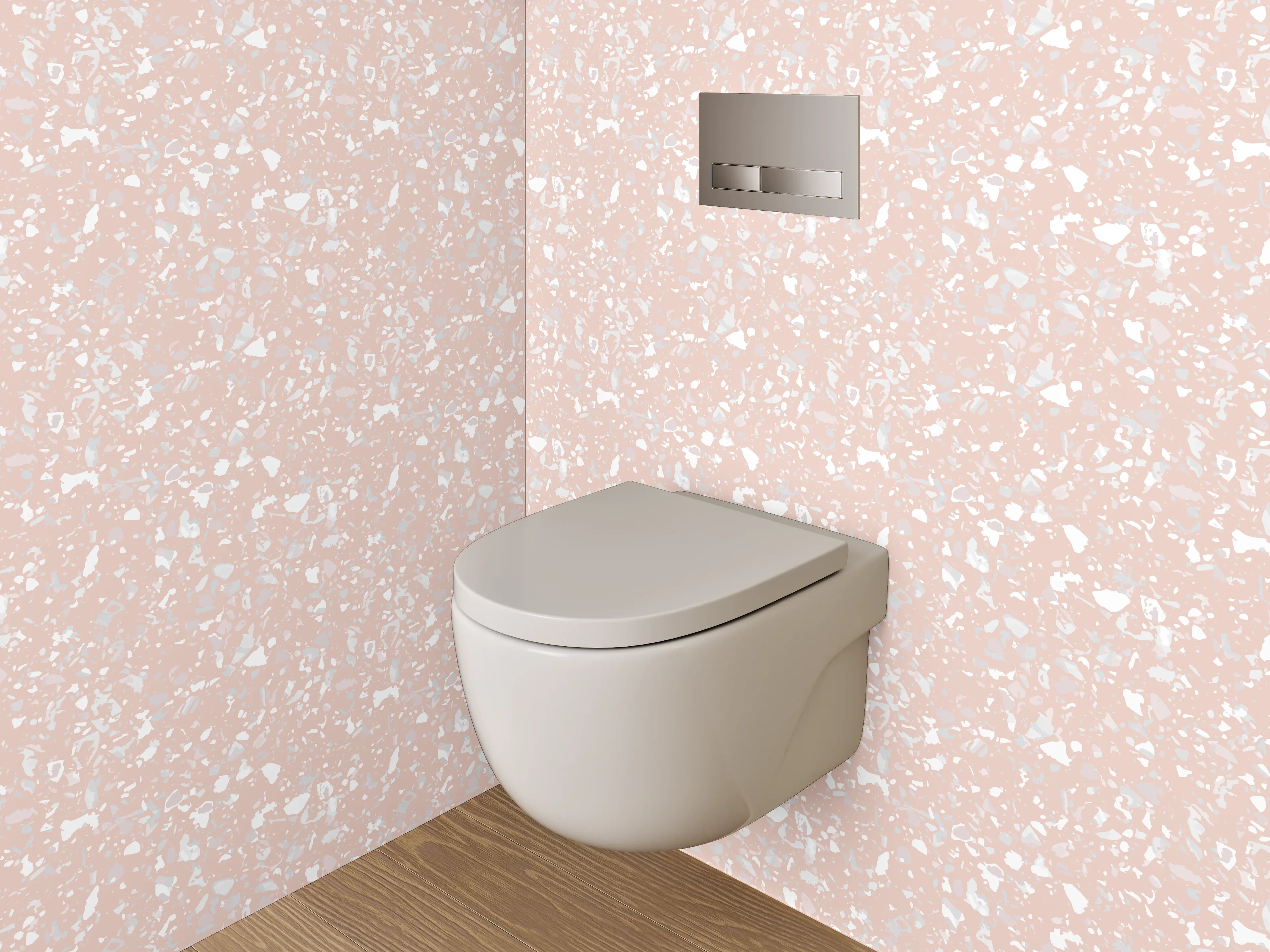 WC-Rückwand - Zartes Rosa Muster für Dekor