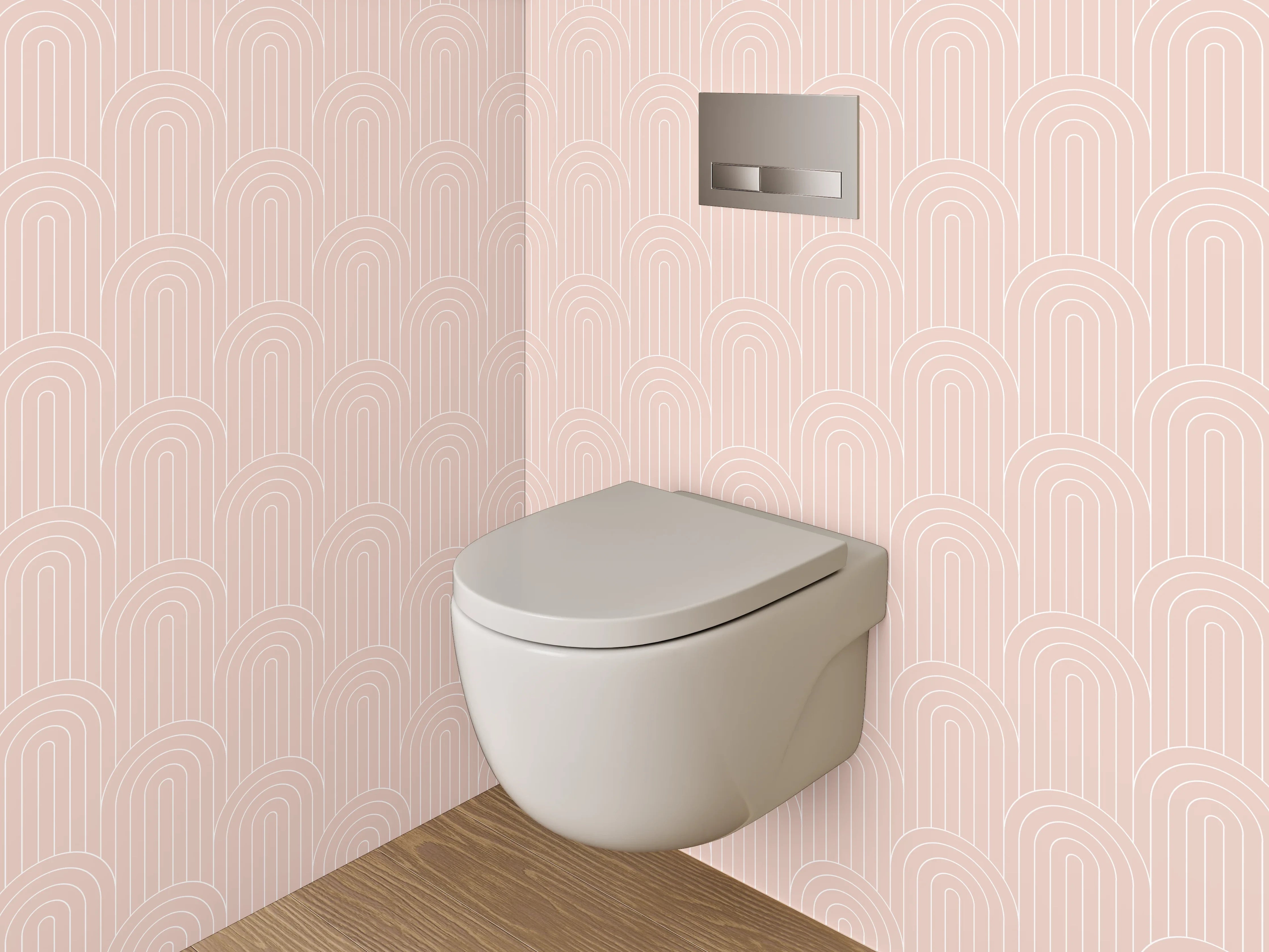 WC-Rückwand - Zartes Wellenmuster Rosa-Beige