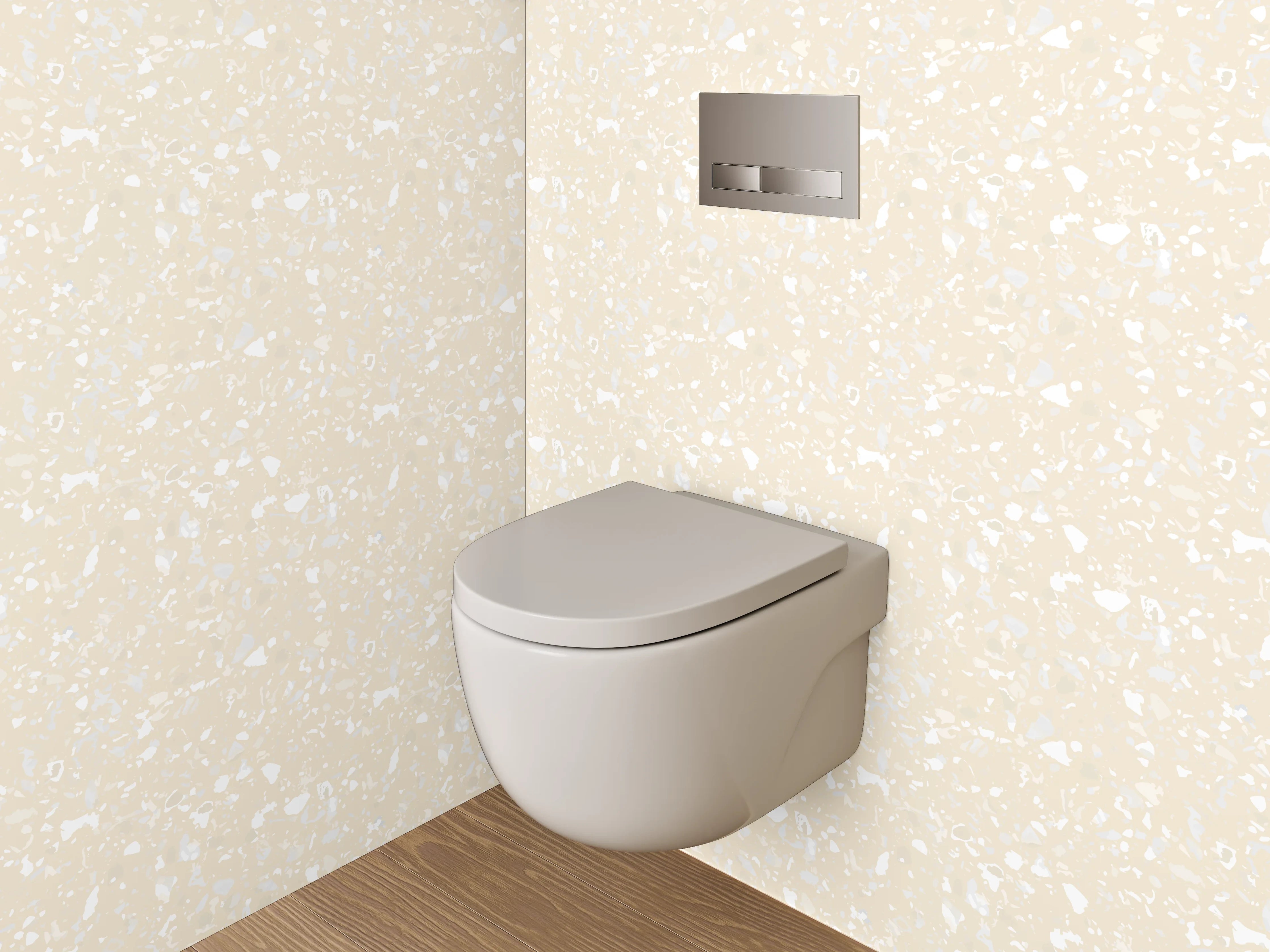 WC-Rückwand - Zartes beiges Minimal-Muster