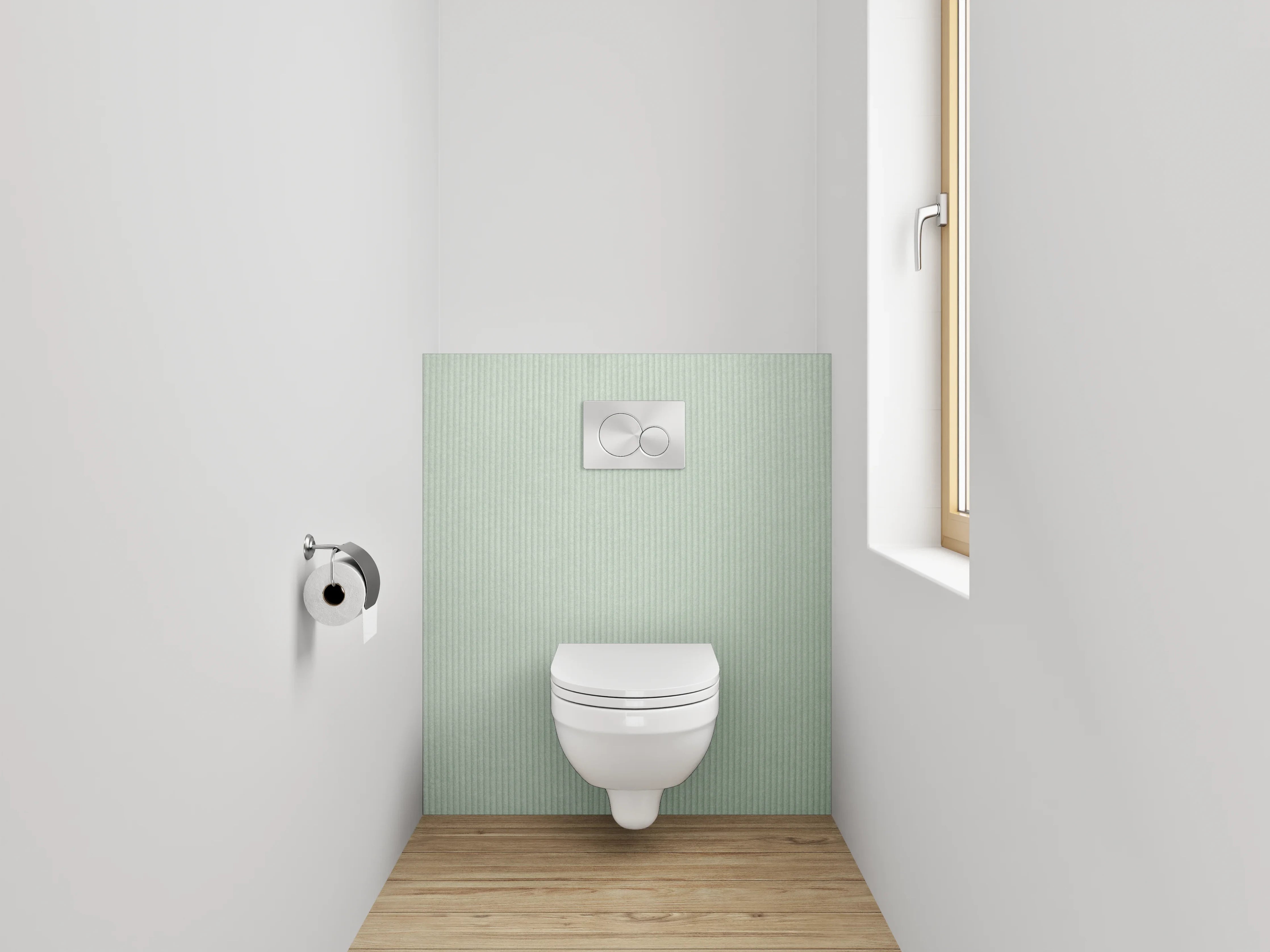 WC-Rückwand - Zartgrüne Struktur Tapete modern
