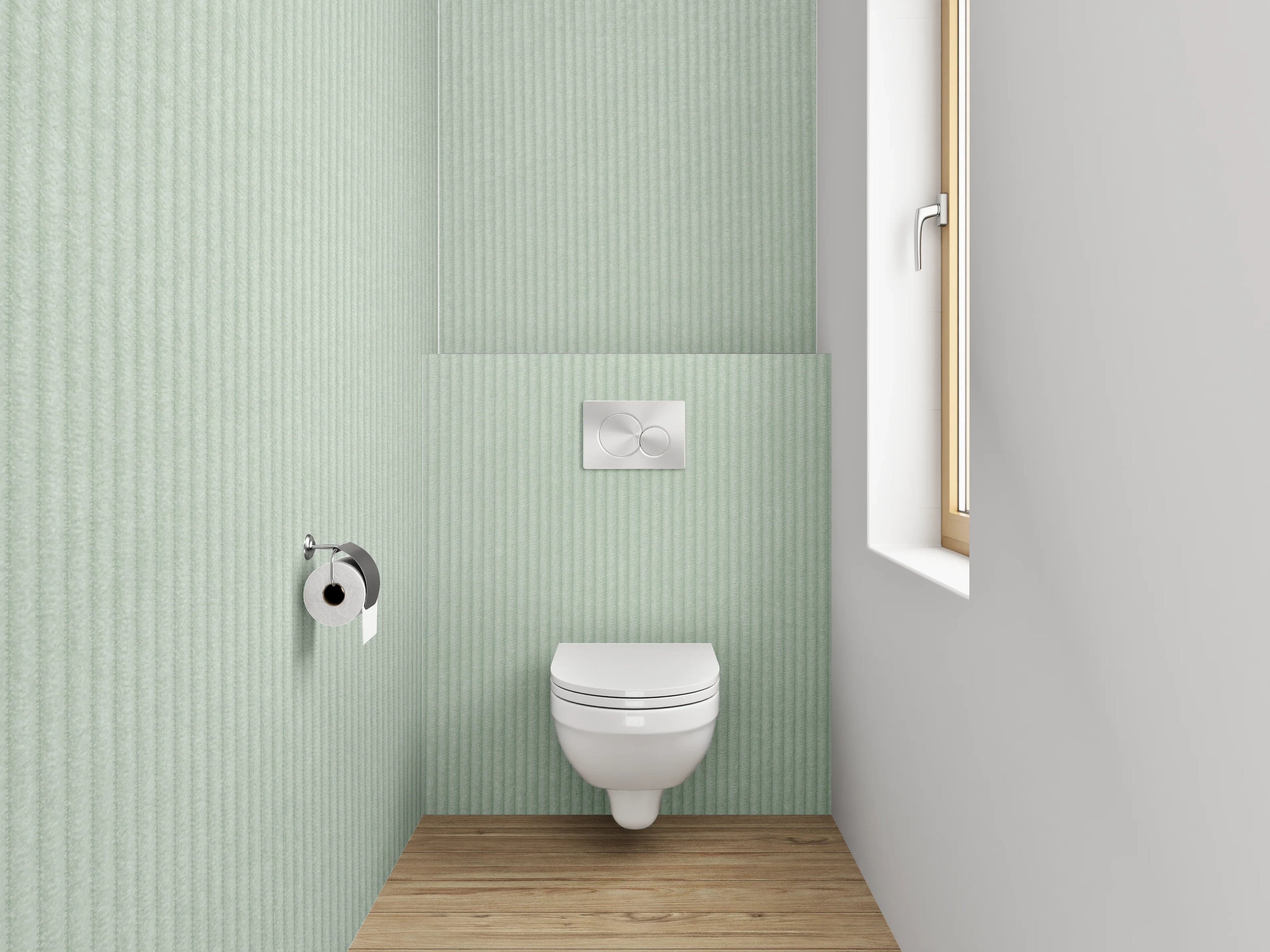 WC-Rückwand - Zartgrüne Struktur Tapete modern