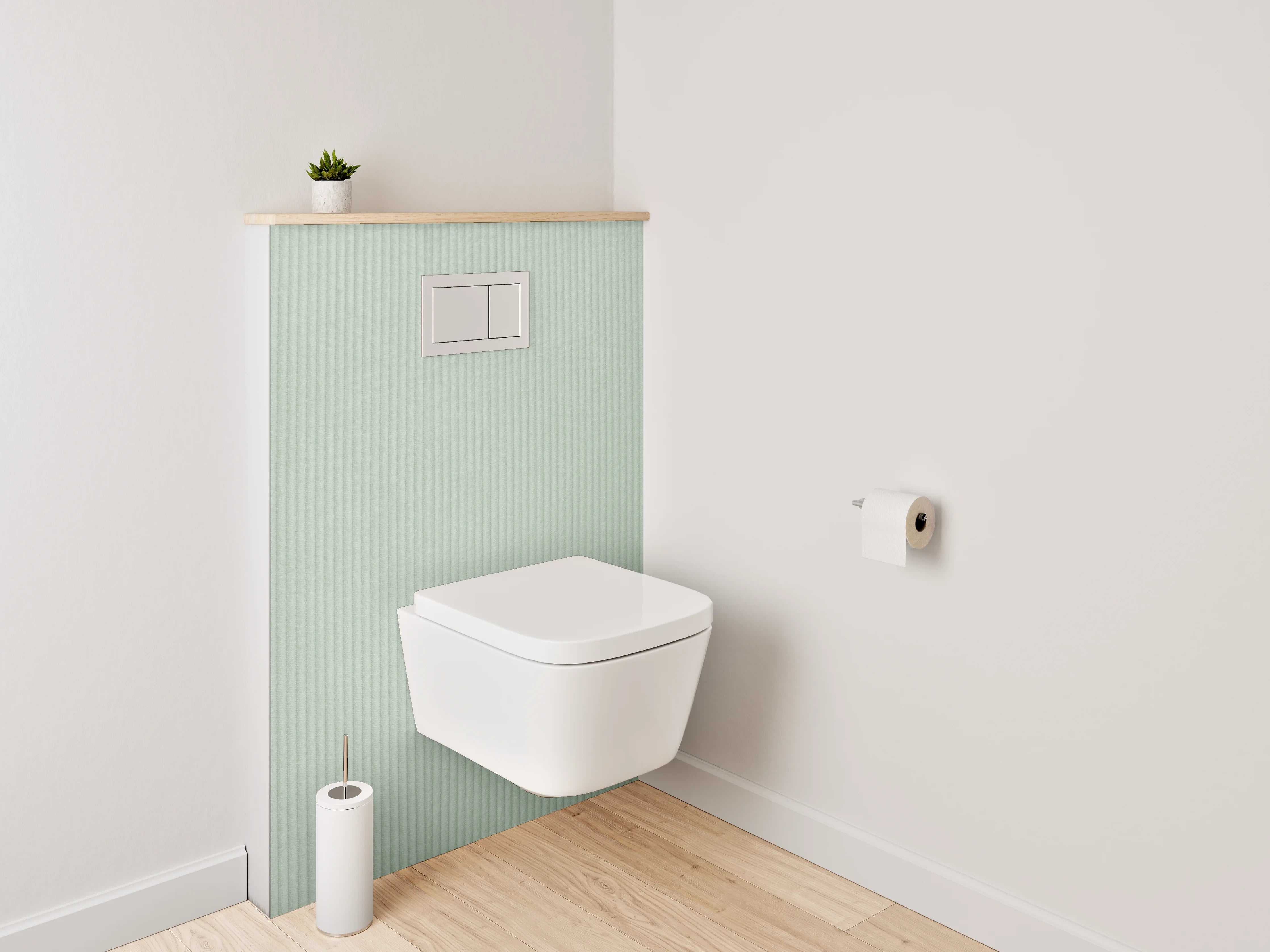 WC-Rückwand - Zartgrüne Struktur Tapete modern