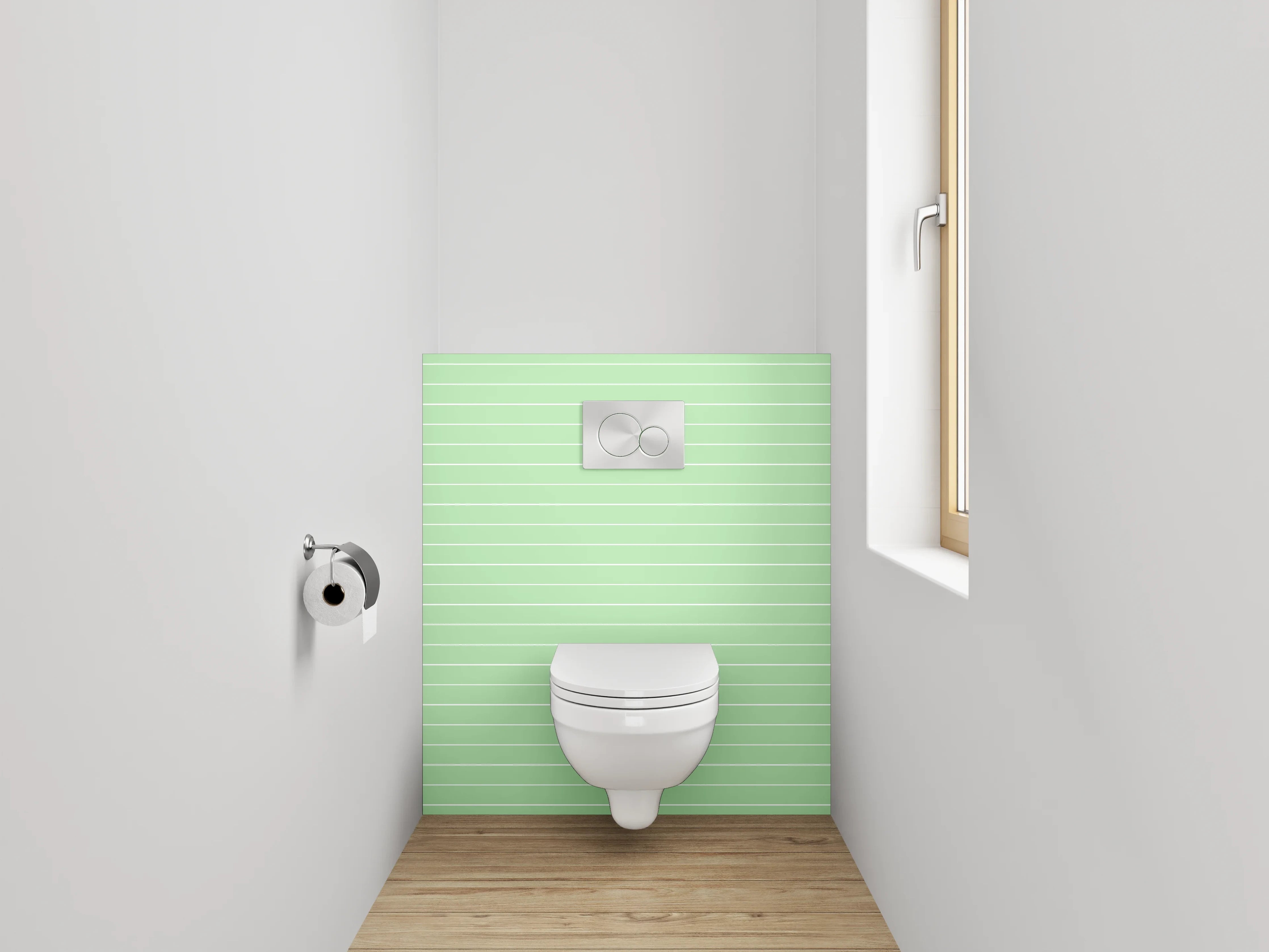 WC-Rückwand - Zartgrünes Linienmuster Modern