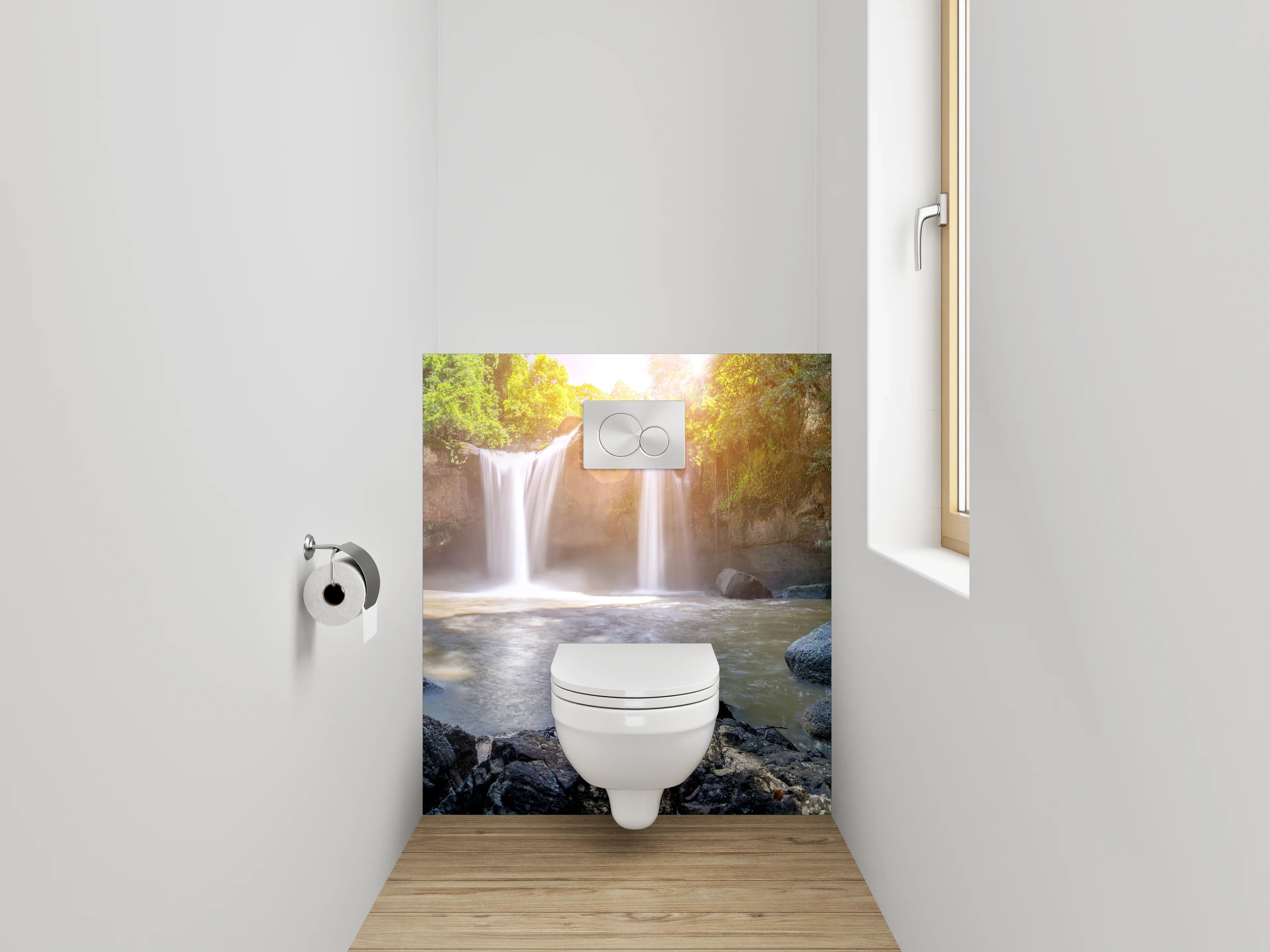 WC-Rückwand - Zauberhafte Wasserfall-Oase Natur