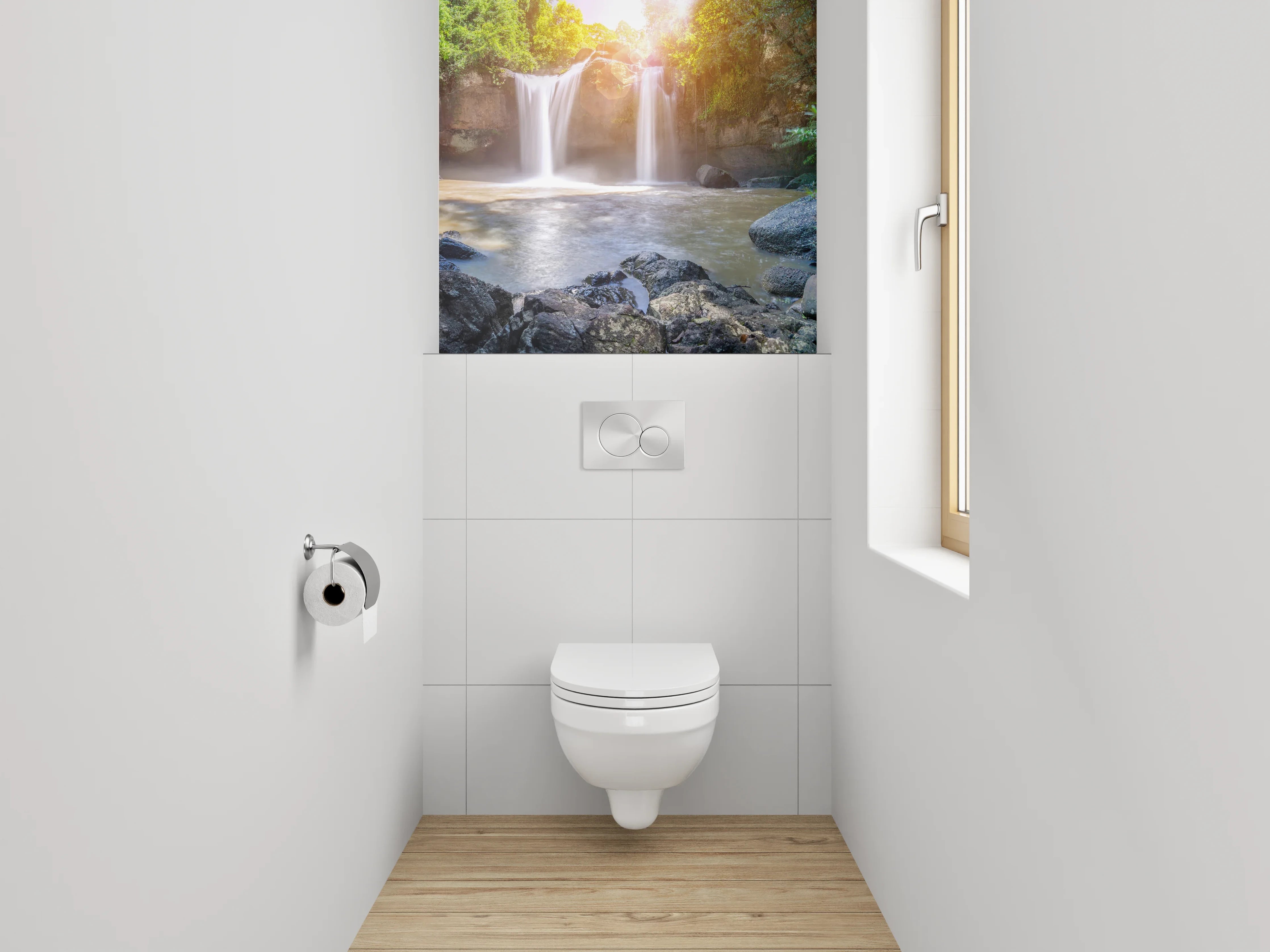 WC-Rückwand - Zauberhafte Wasserfall-Oase Natur
