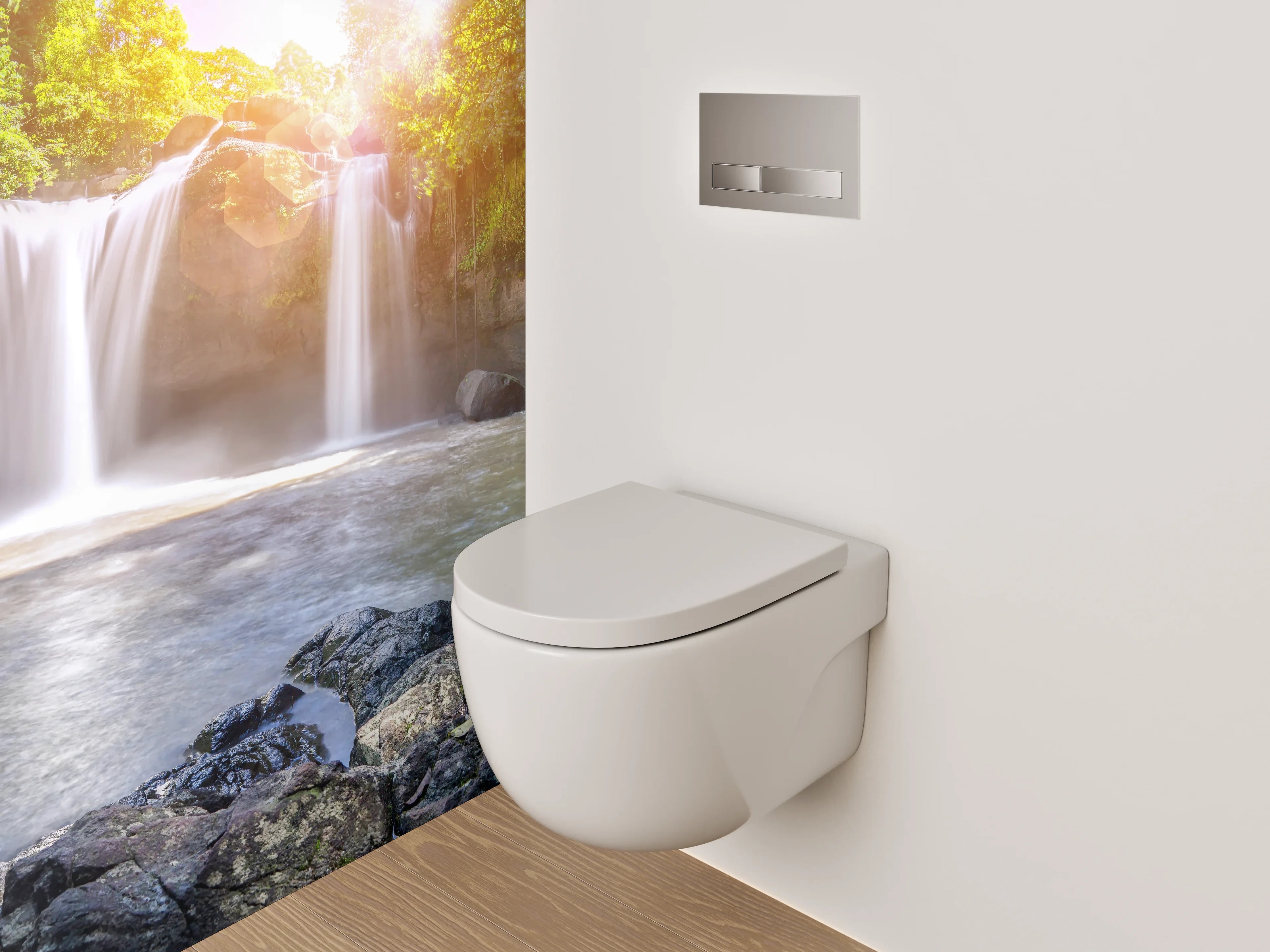 WC-Rückwand - Zauberhafte Wasserfall-Oase Natur