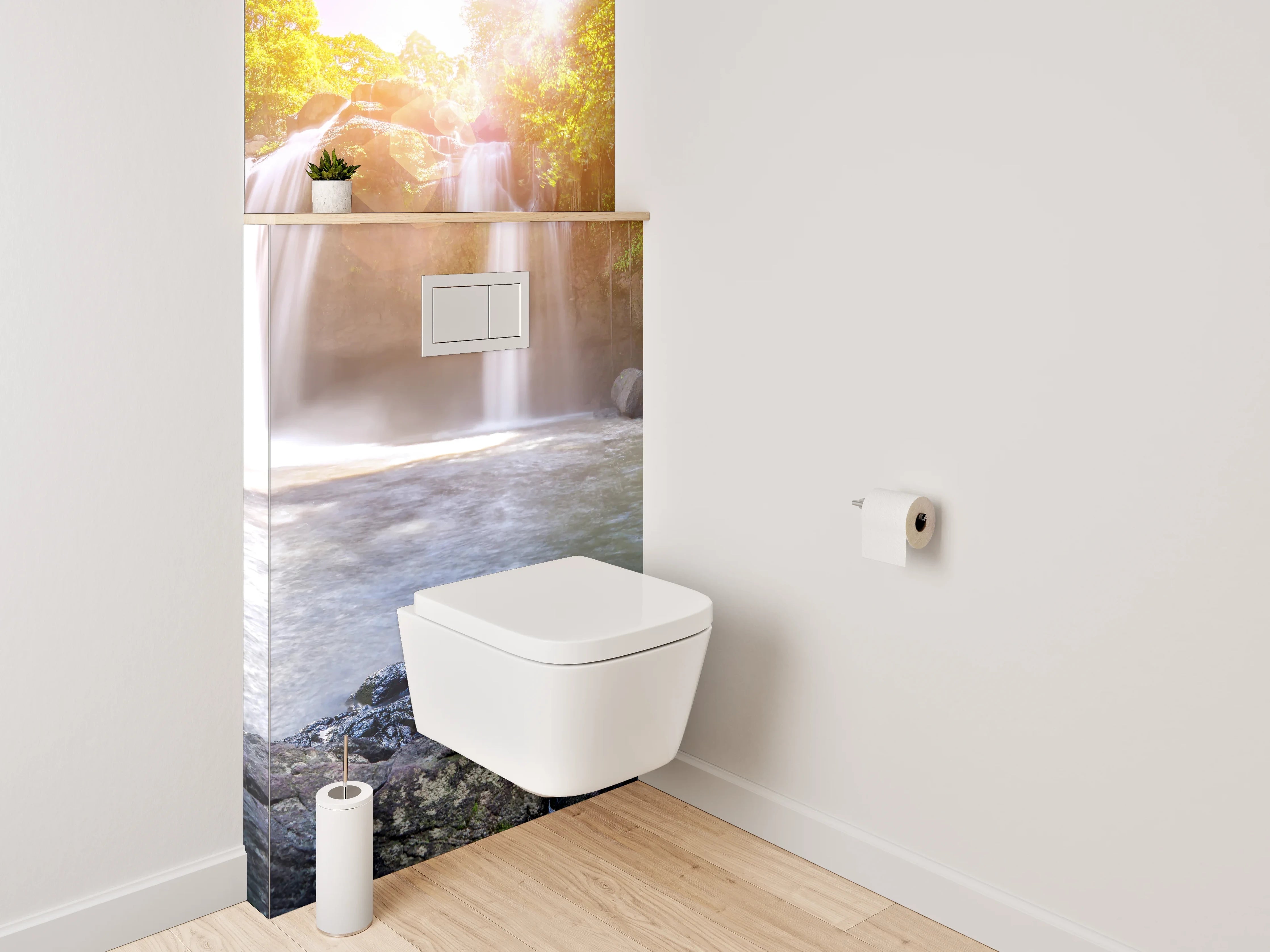 WC-Rückwand - Zauberhafte Wasserfall-Oase Natur