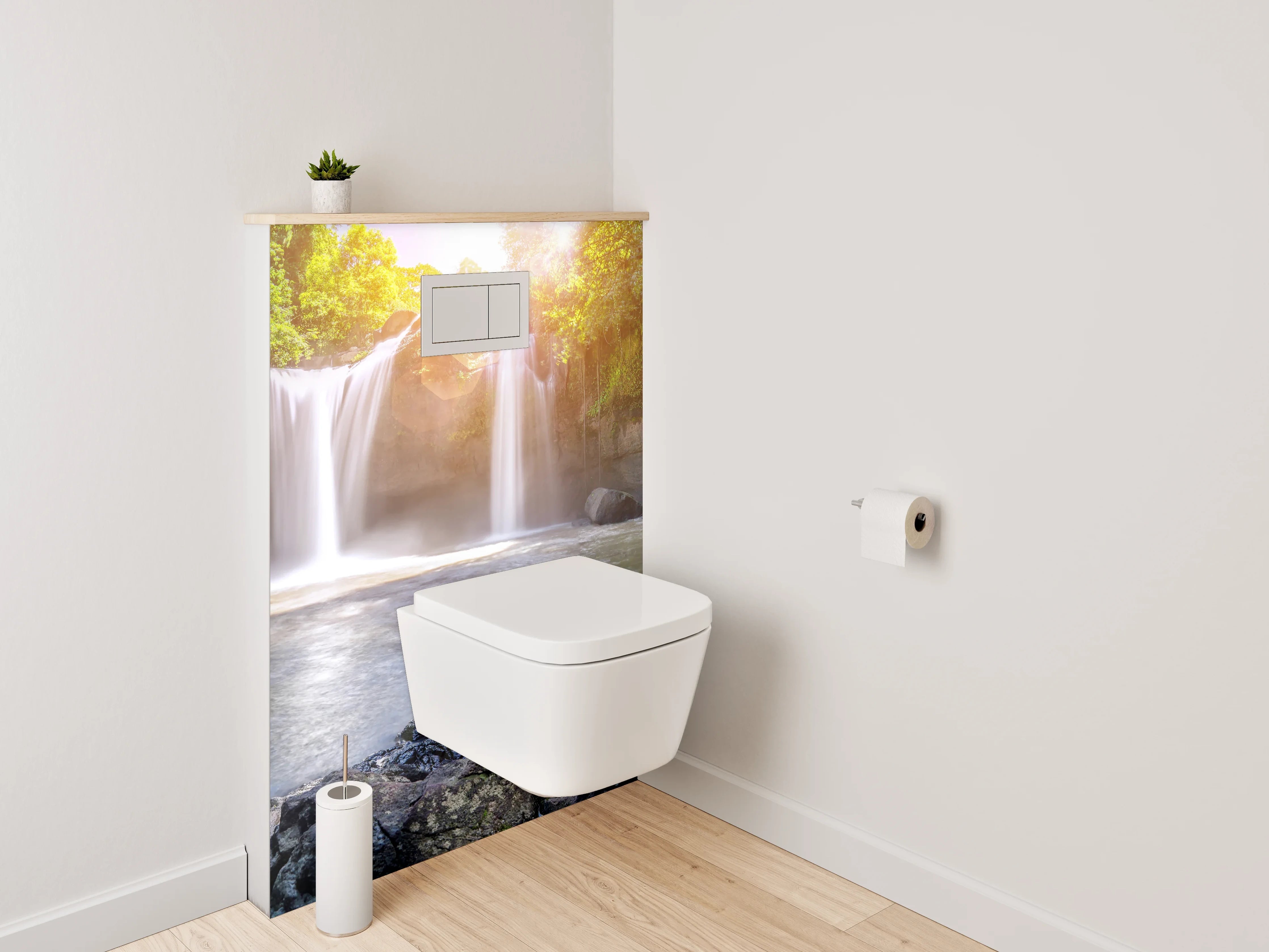 WC-Rückwand - Zauberhafte Wasserfall-Oase Natur