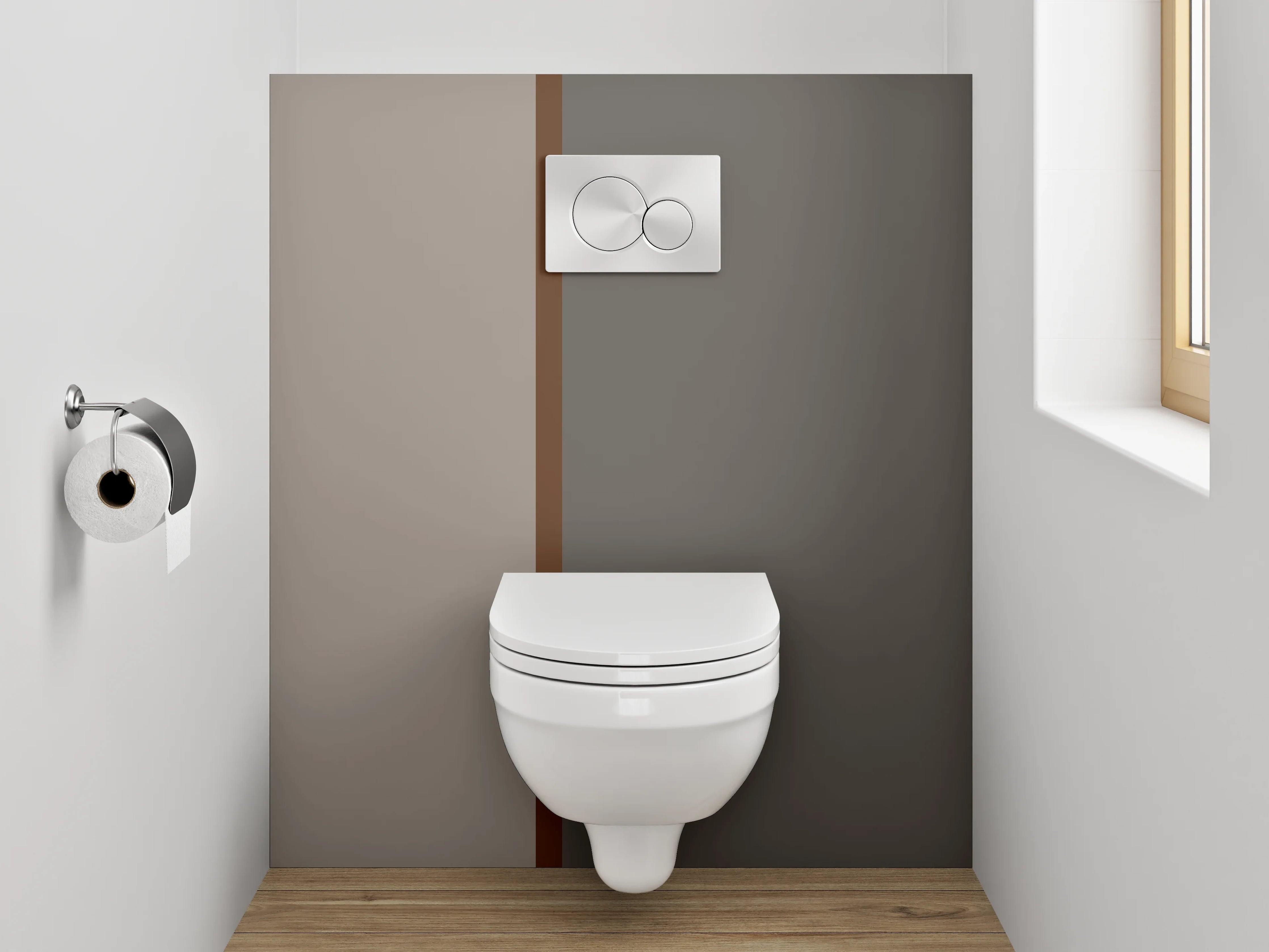 WC-Rückwand - Zeitloses Grau-Braun Panel