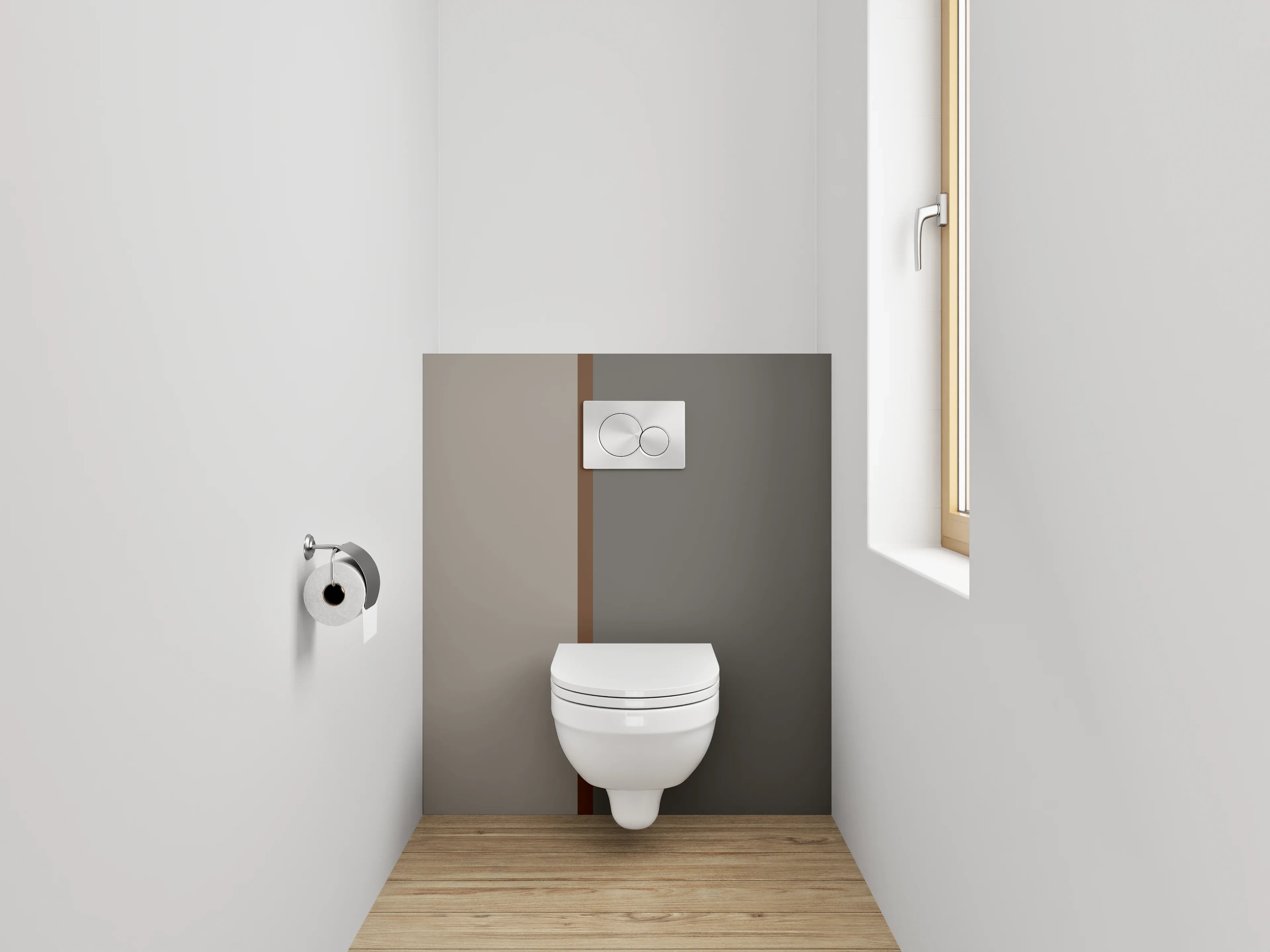 WC-Rückwand - Zeitloses Grau-Braun Panel