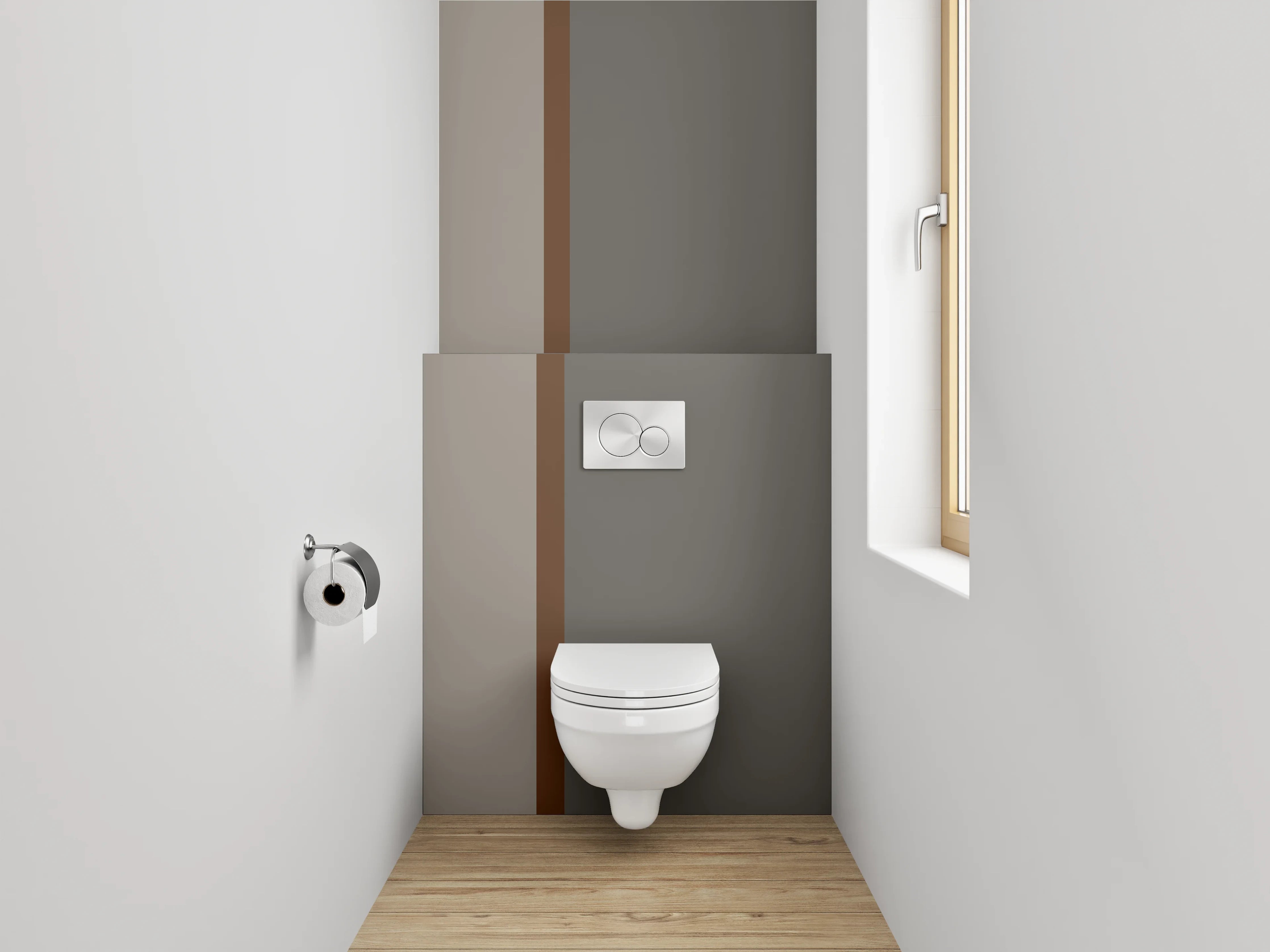 WC-Rückwand - Zeitloses Grau-Braun Panel