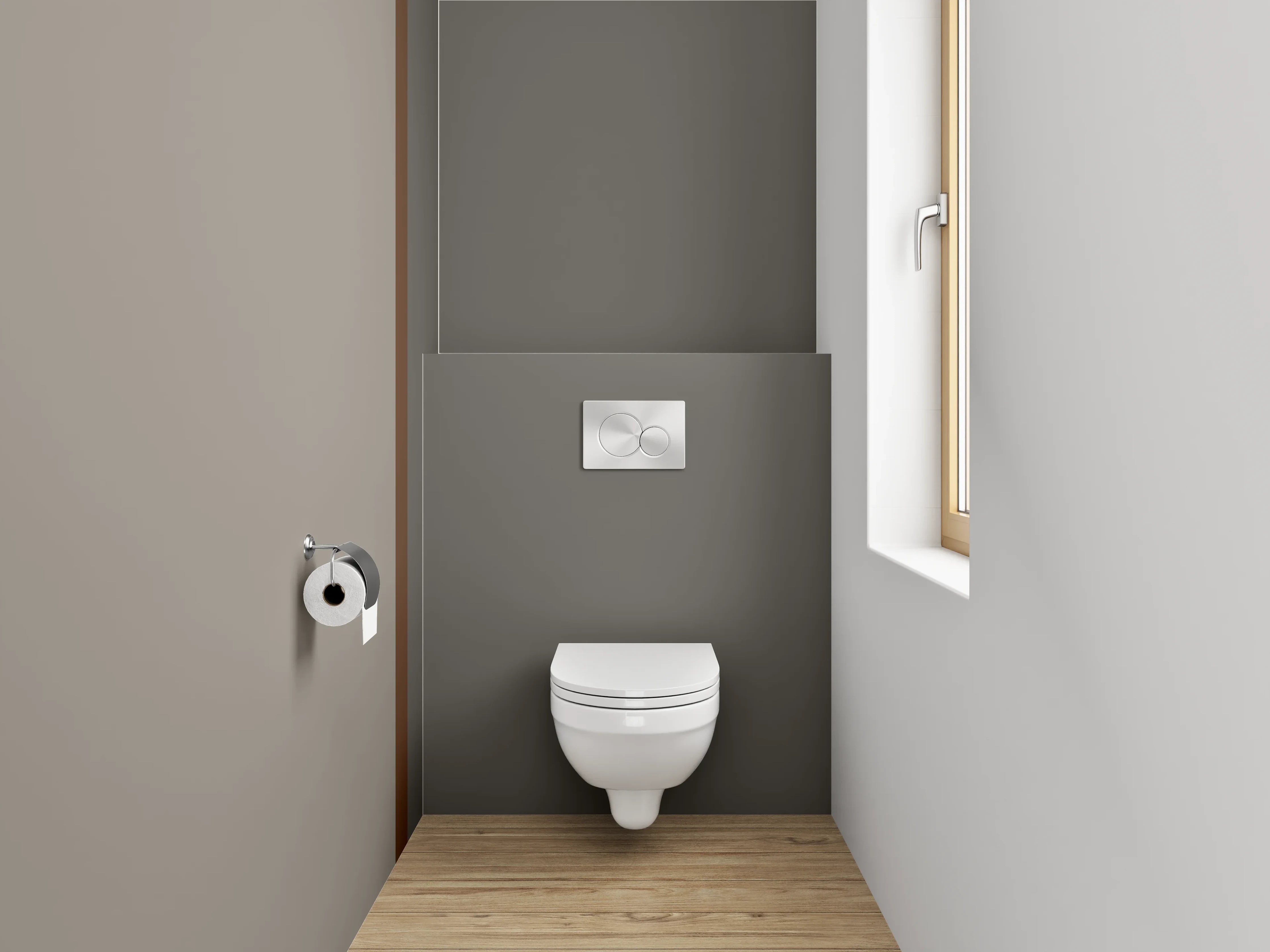 WC-Rückwand - Zeitloses Grau-Braun Panel