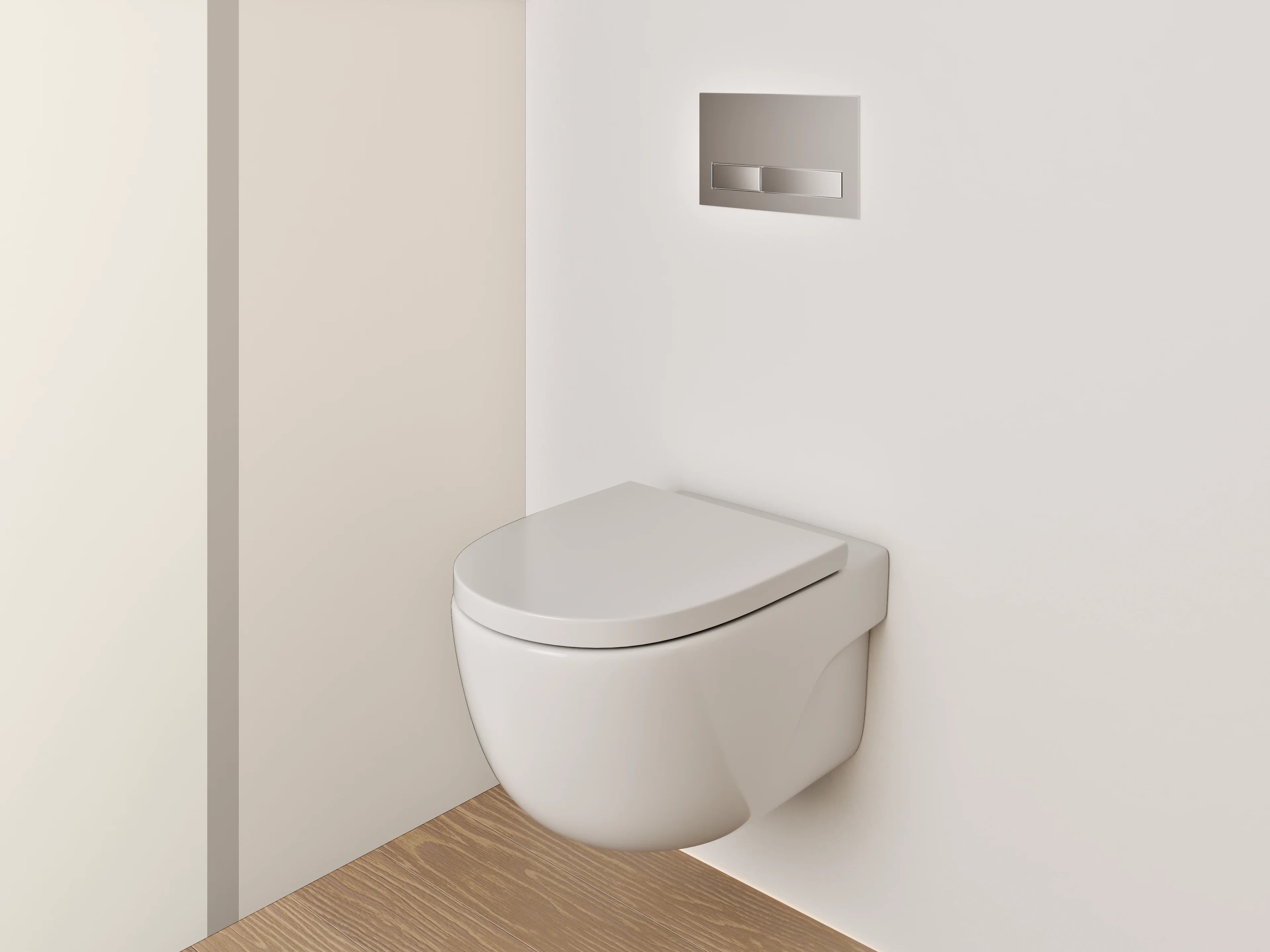 WC-Rückwand - Zweifarbige Beige-Wand – Modern & Zeitlos