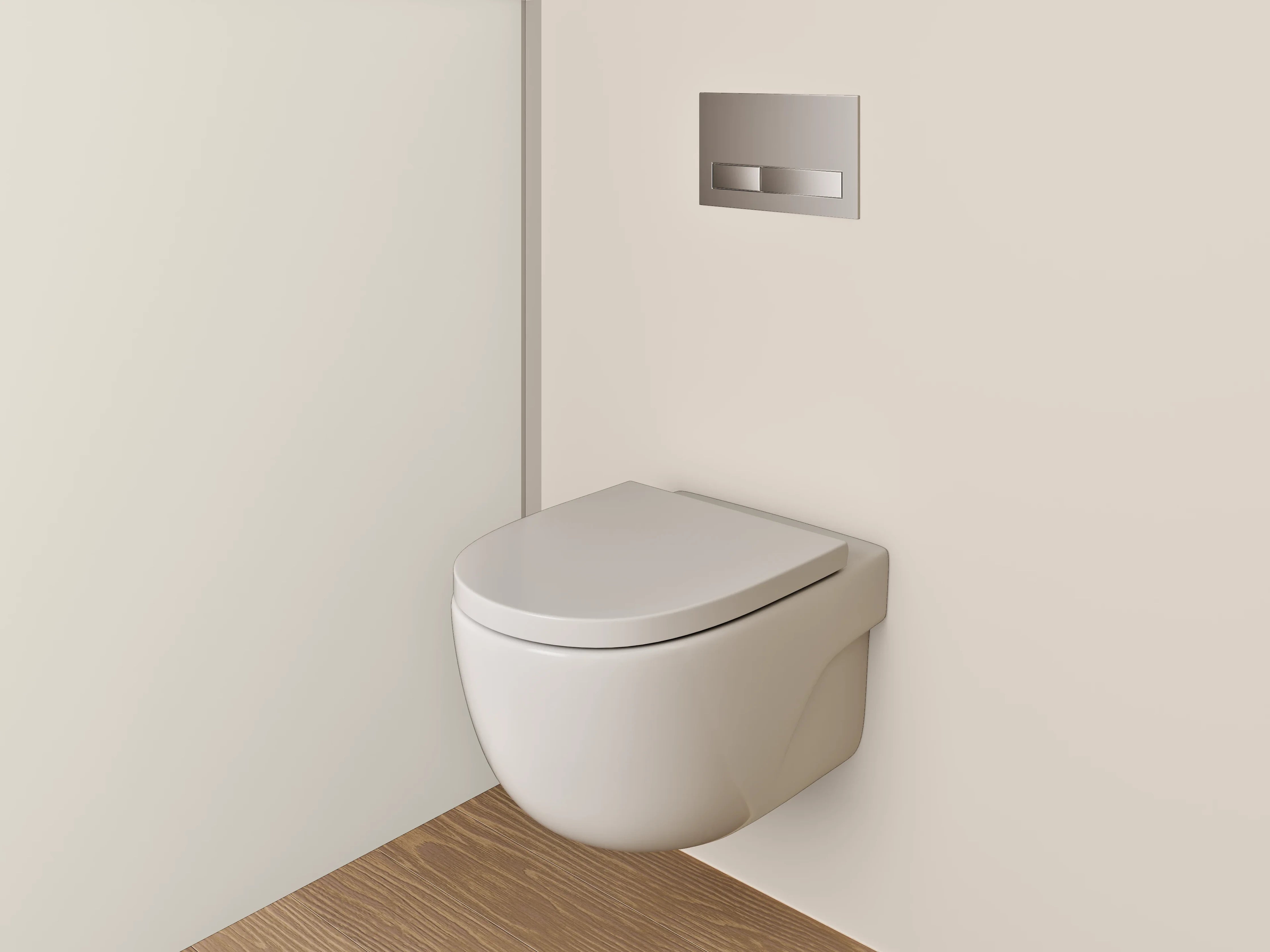 WC-Rückwand - Zweifarbige Beige-Wand – Modern & Zeitlos
