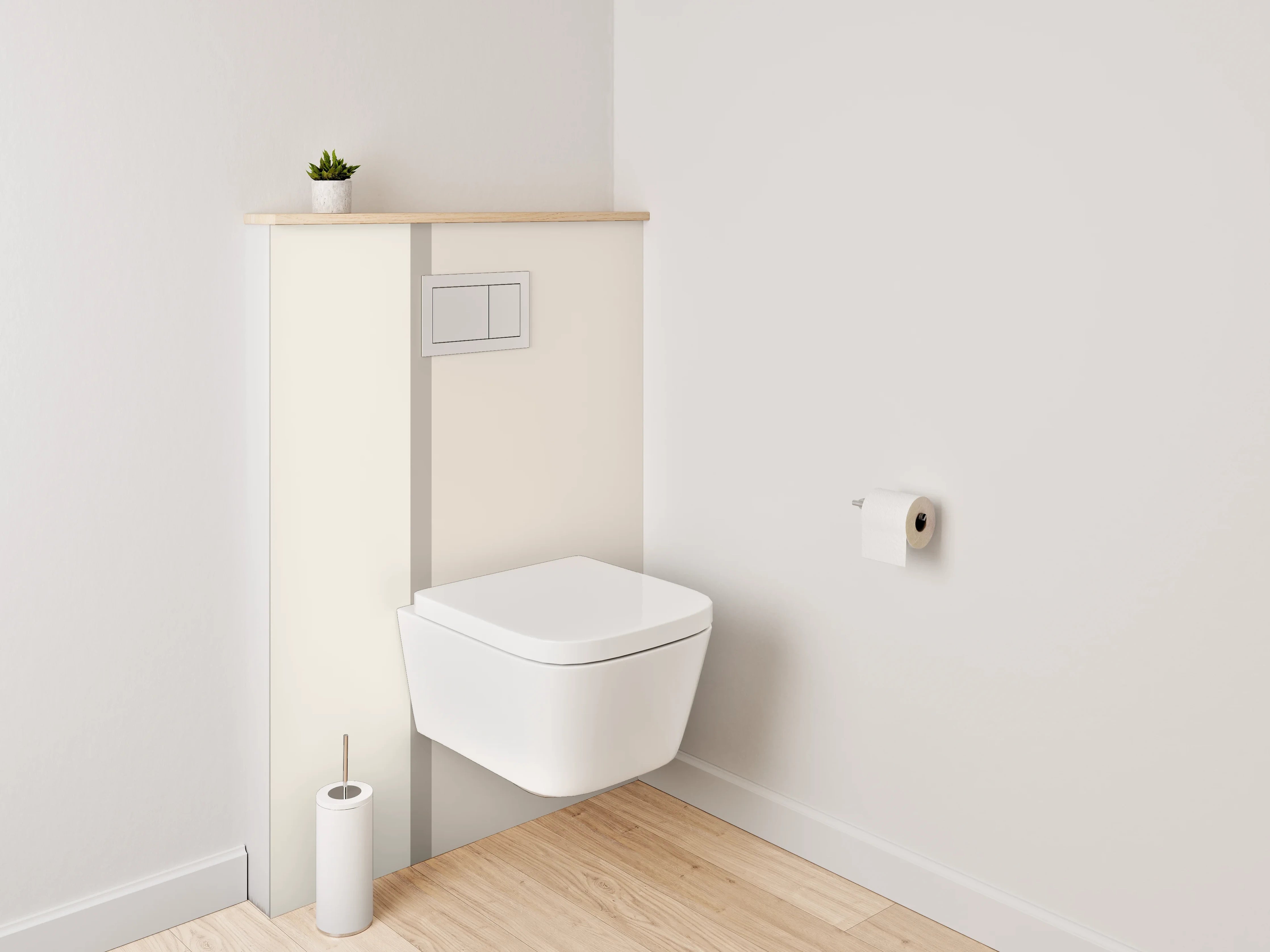 WC-Rückwand - Zweifarbige Beige-Wand – Modern & Zeitlos