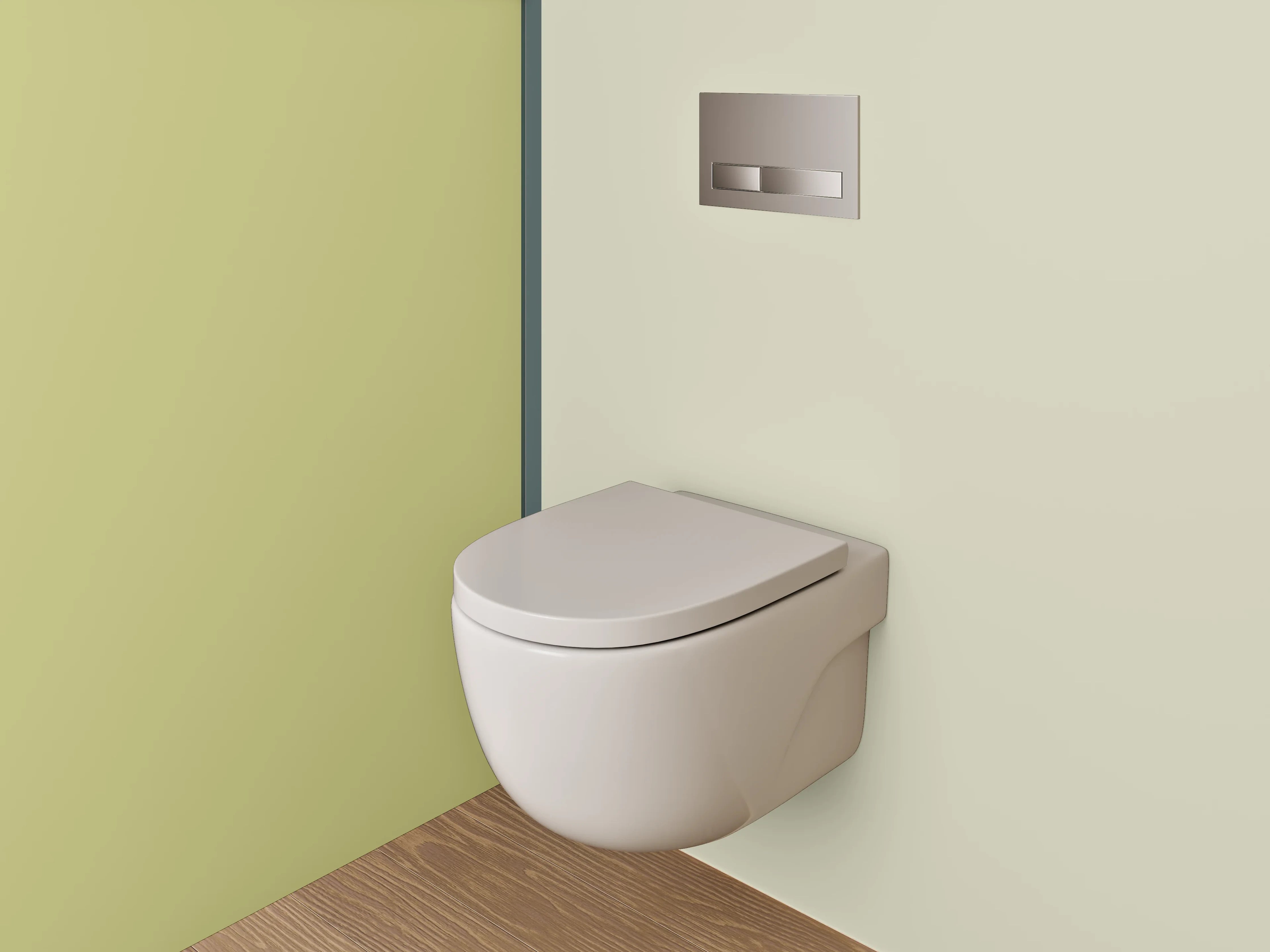 WC-Rückwand - Zweifarbige Minimal Farbfläche Gelb Beige