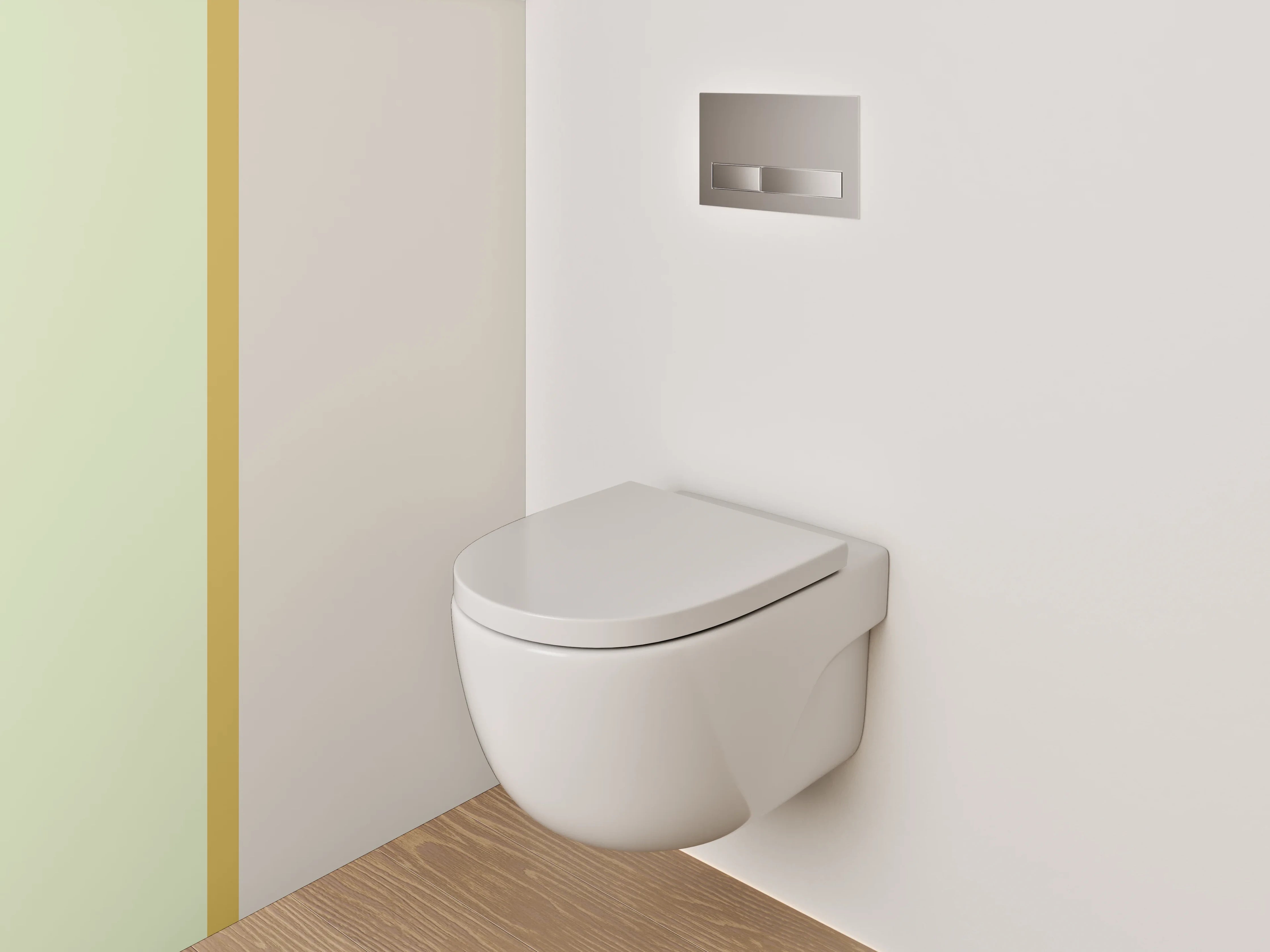 WC-Rückwand - Zweifarbige Minimalismus-Wand Beige Grün