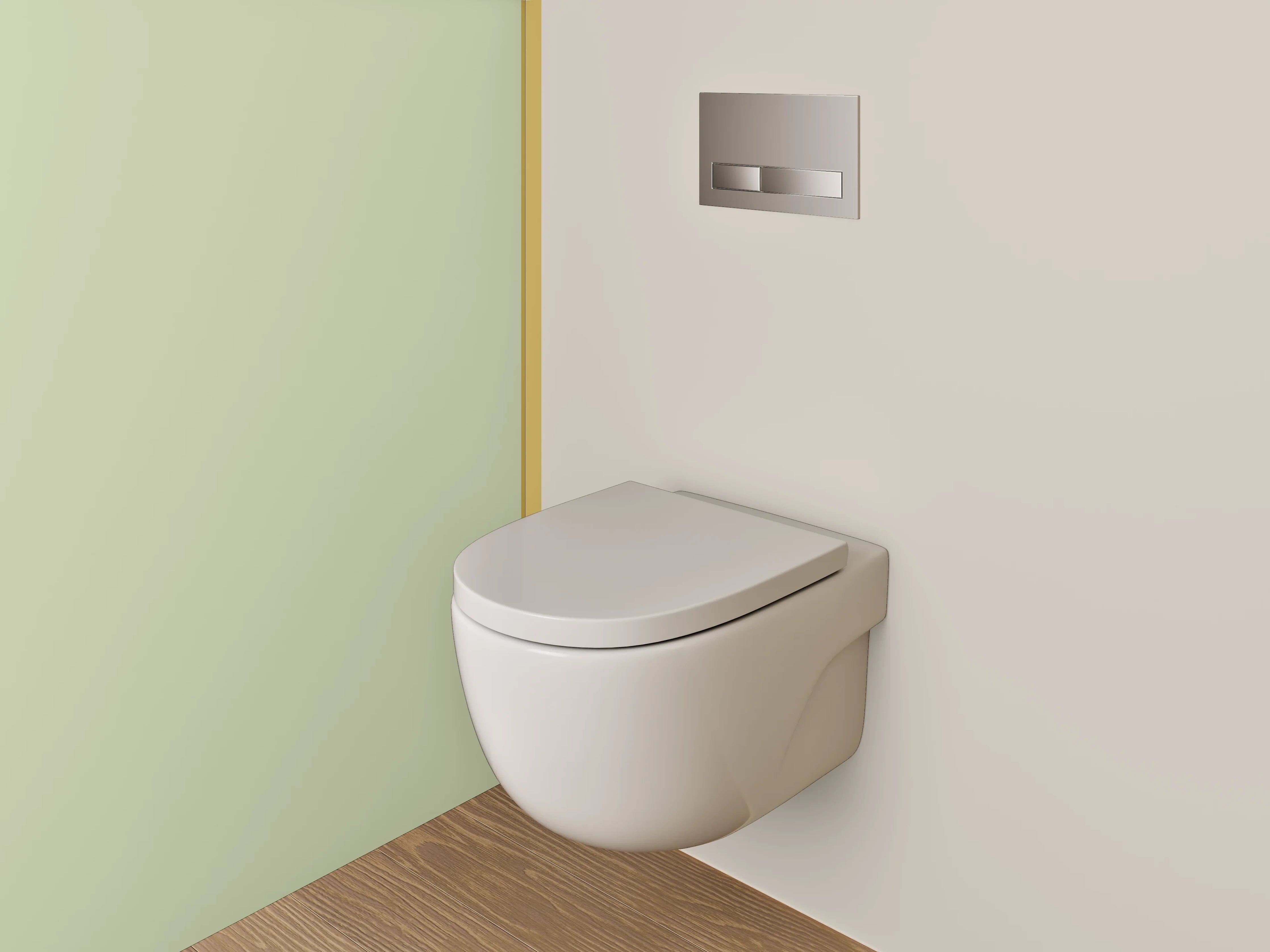 WC-Rückwand - Zweifarbige Minimalismus-Wand Beige Grün